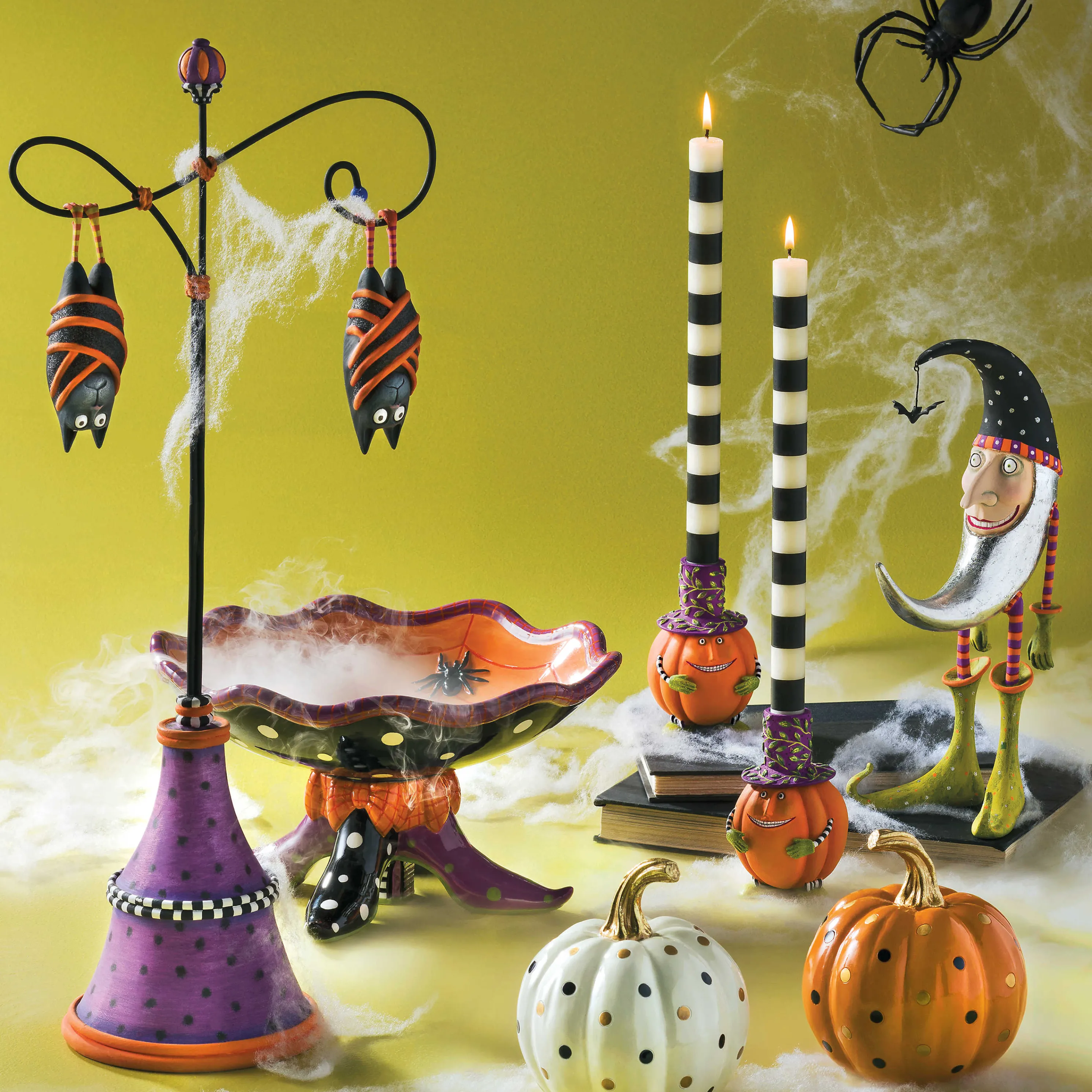 Bands Dinner Candles - Black - Set Of 2