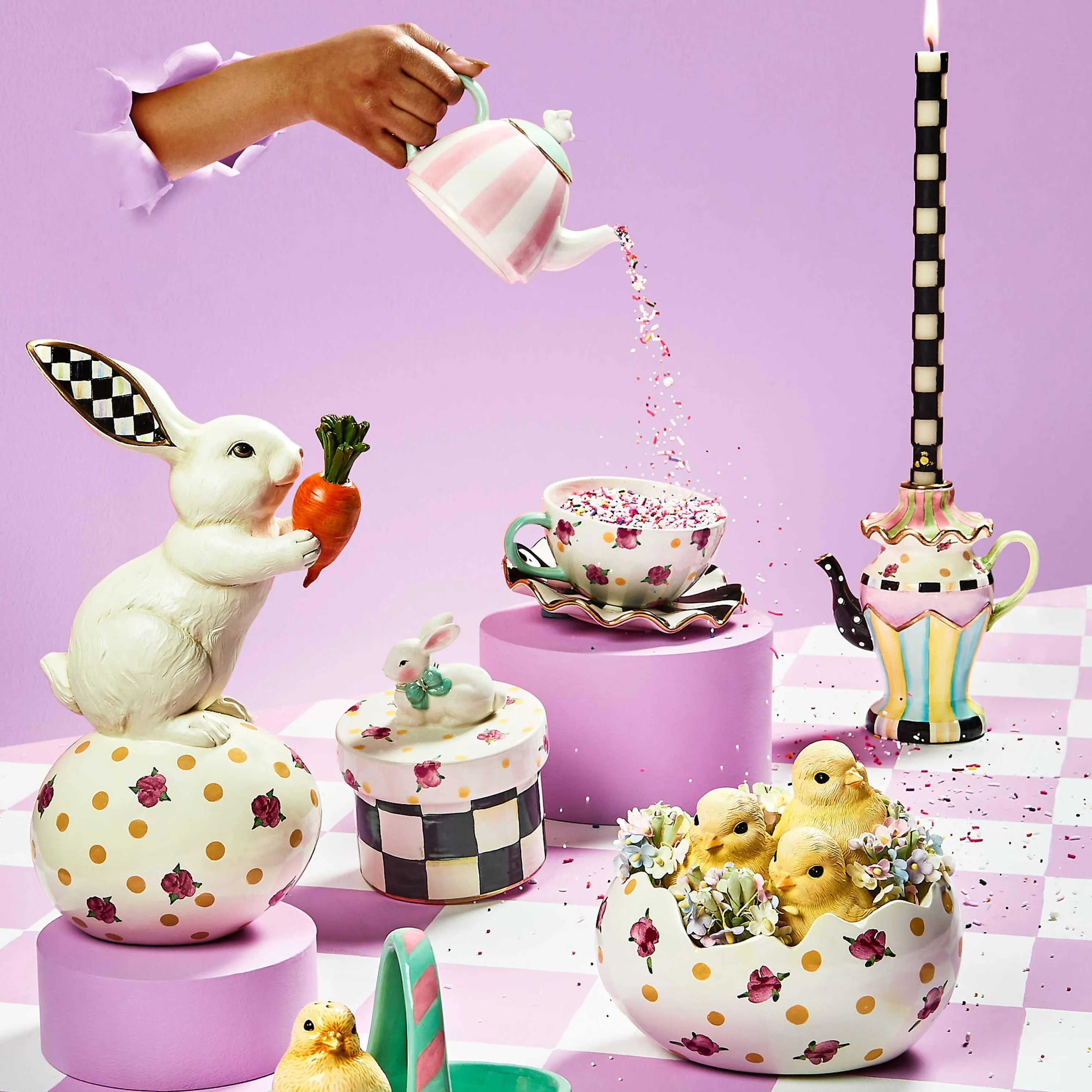 Bands Dinner Candles - Black - Set Of 2