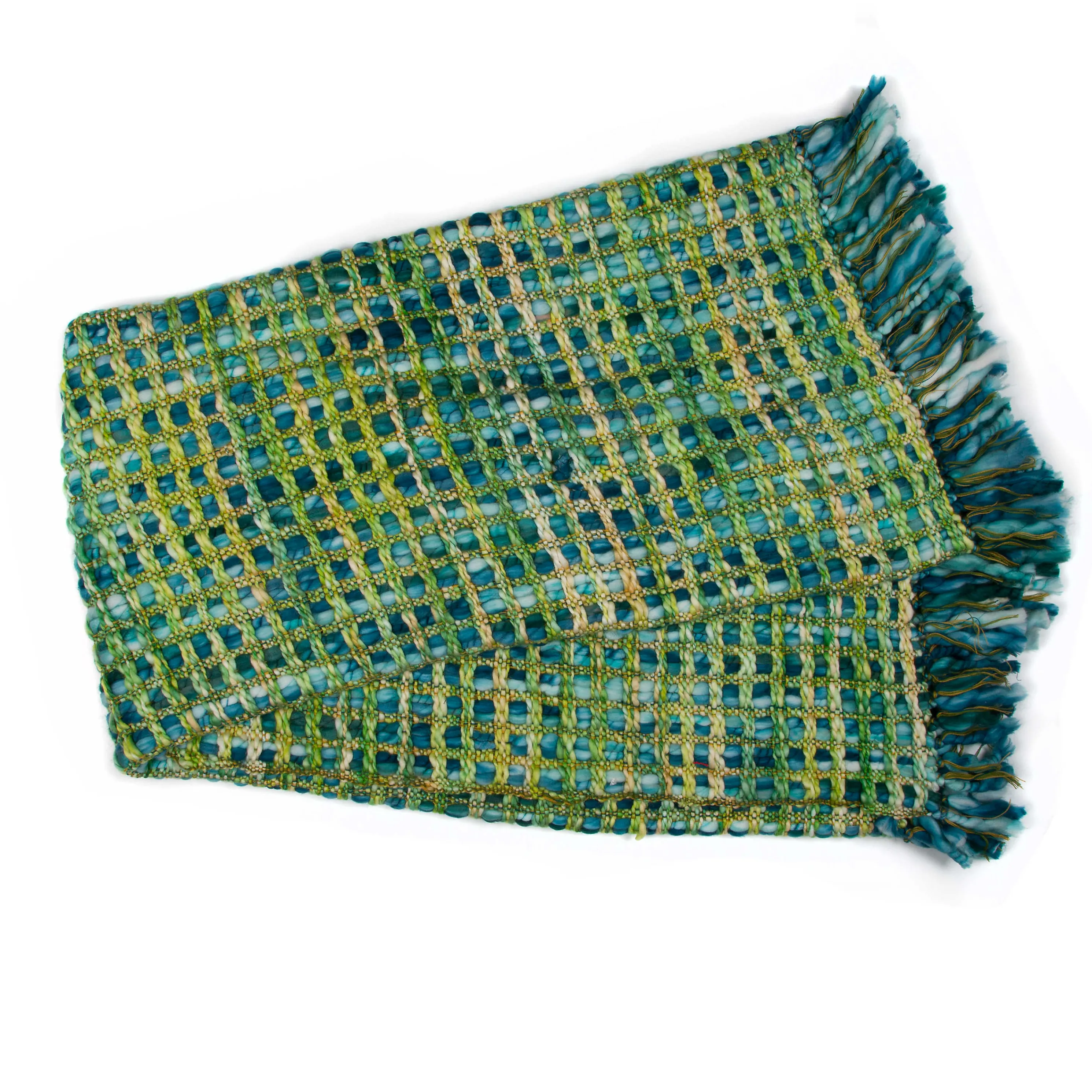 Basket Weave Throw - Peacock