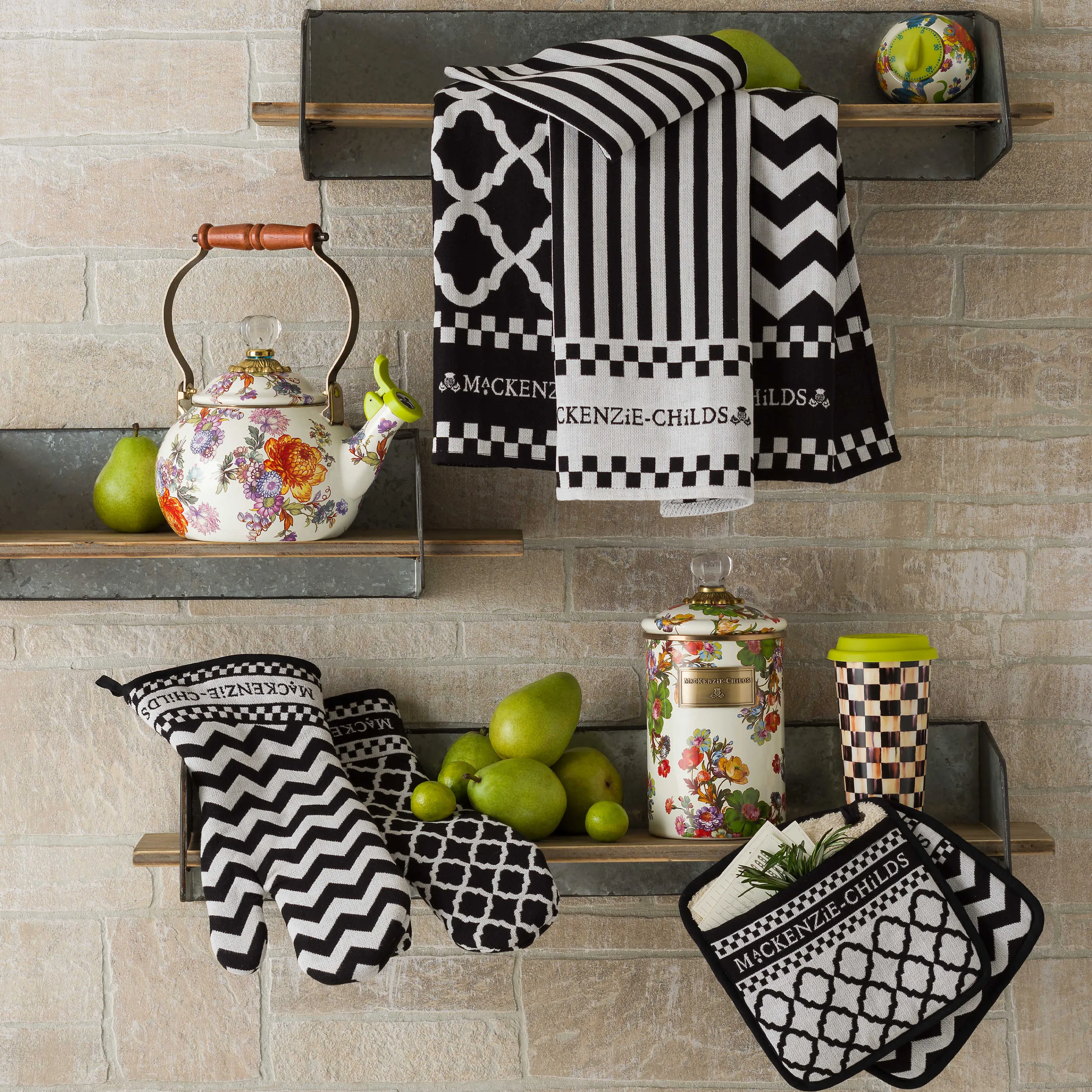 Black & White Zig Zag Dish Towels - Set Of 3