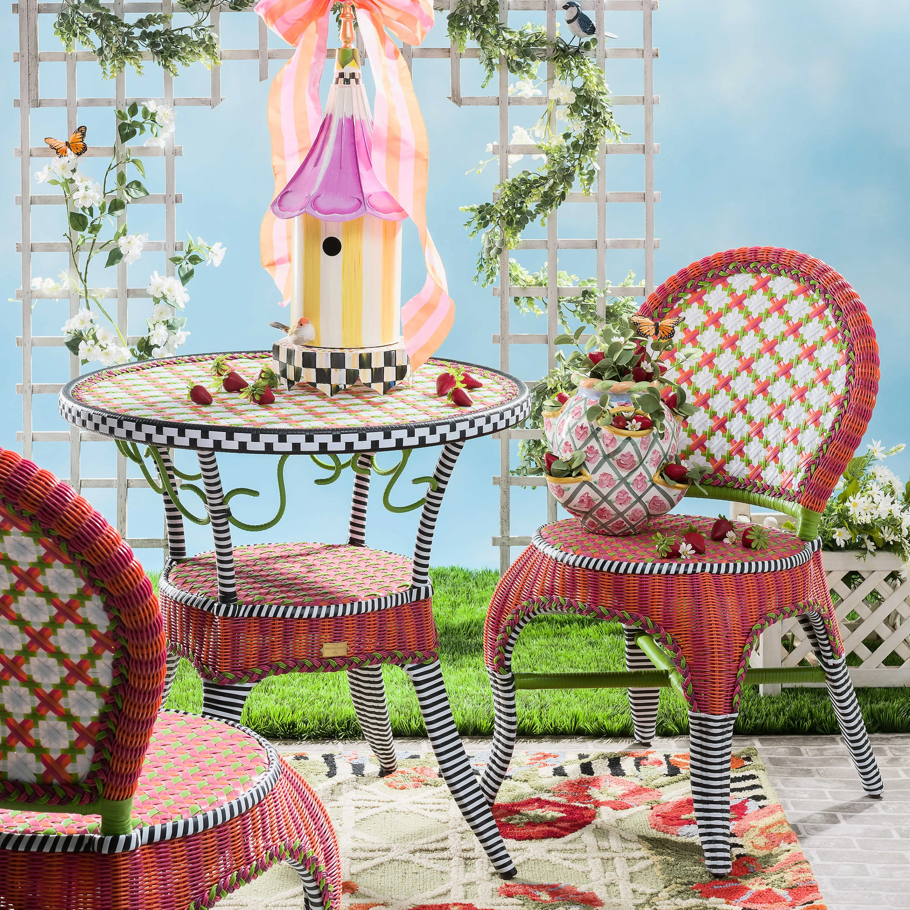 Breezy Poppy Outdoor Cafe Chair