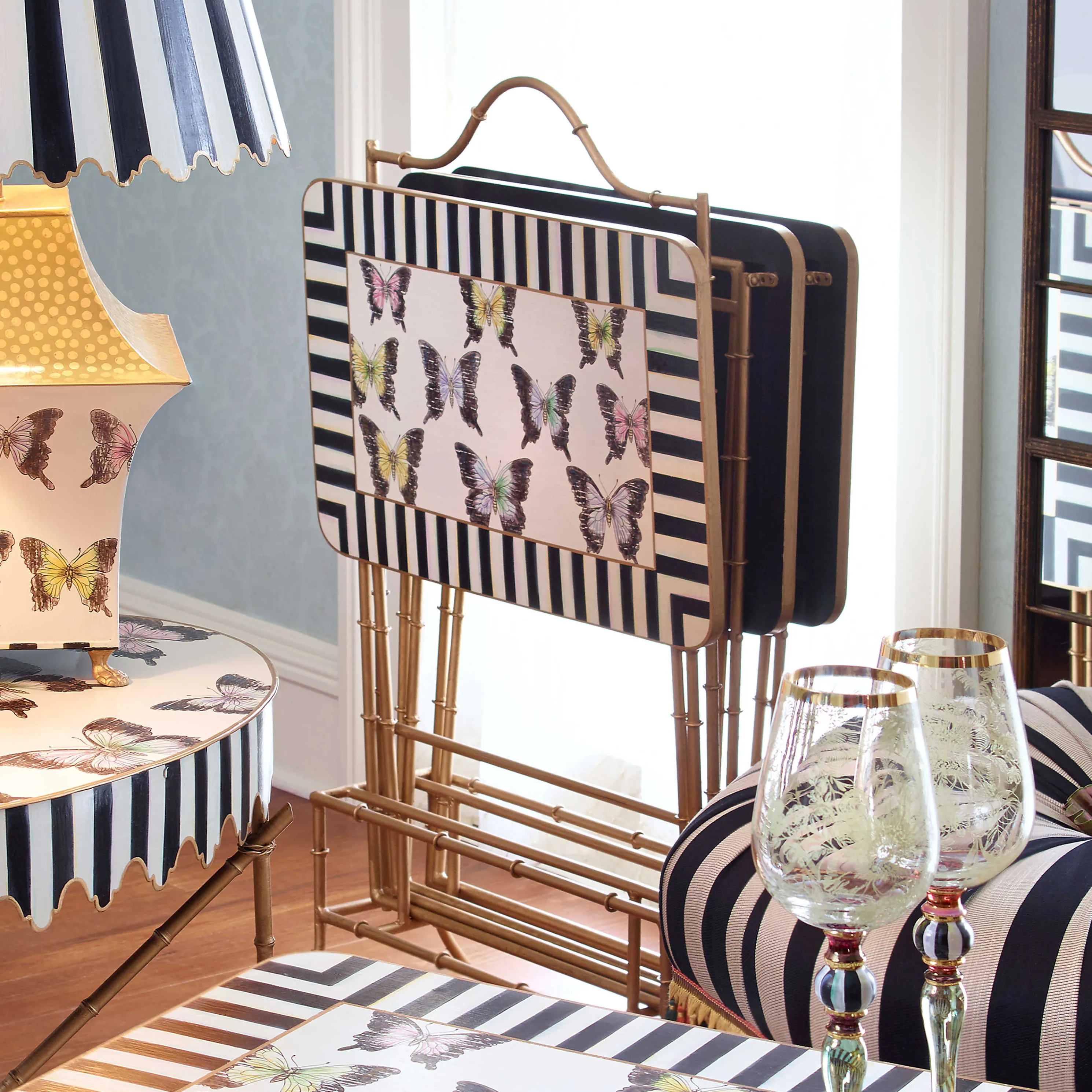 Butterfly Collection Cocktail Trays - Set Of 4