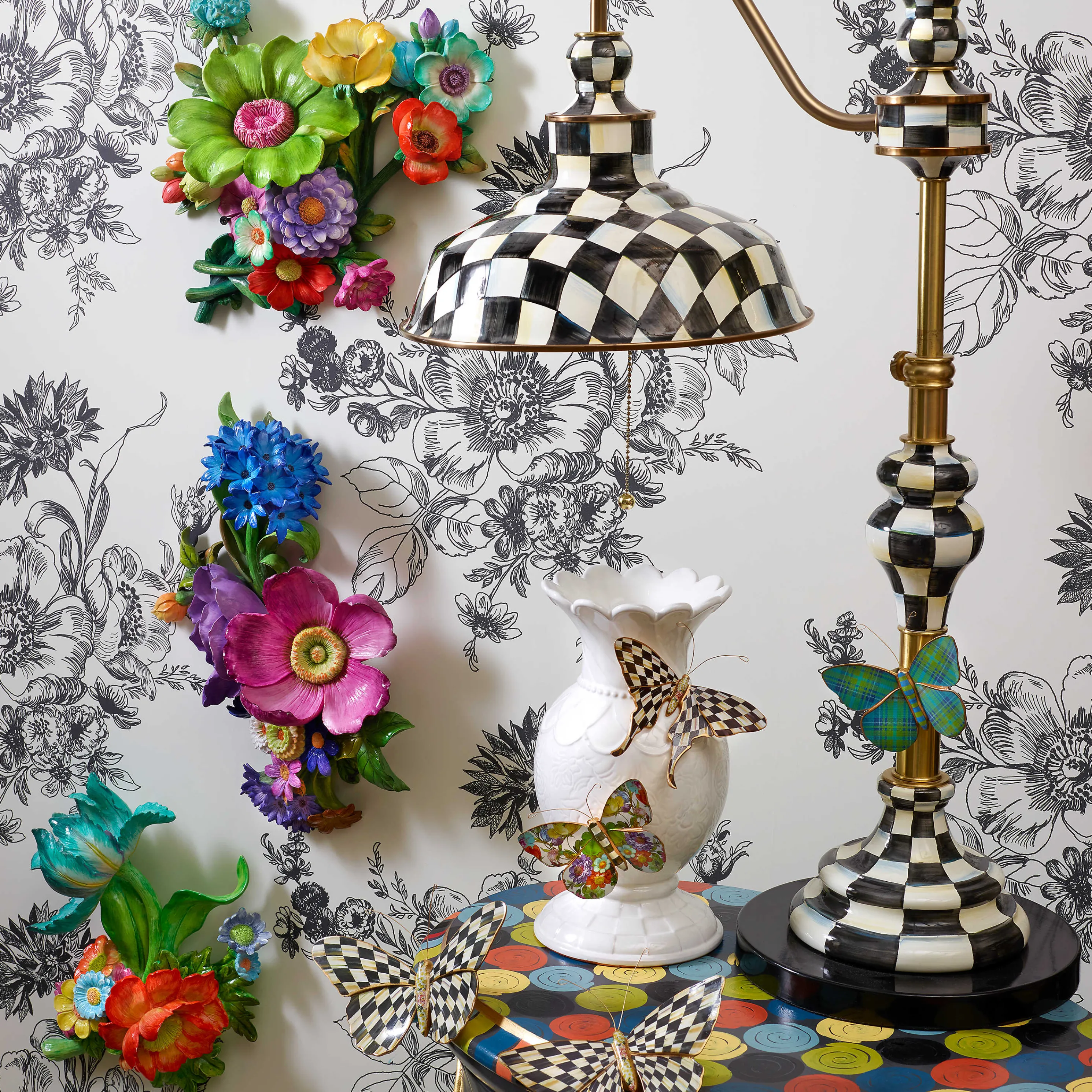 Butterfly Duo Wall Decor - Courtly Check