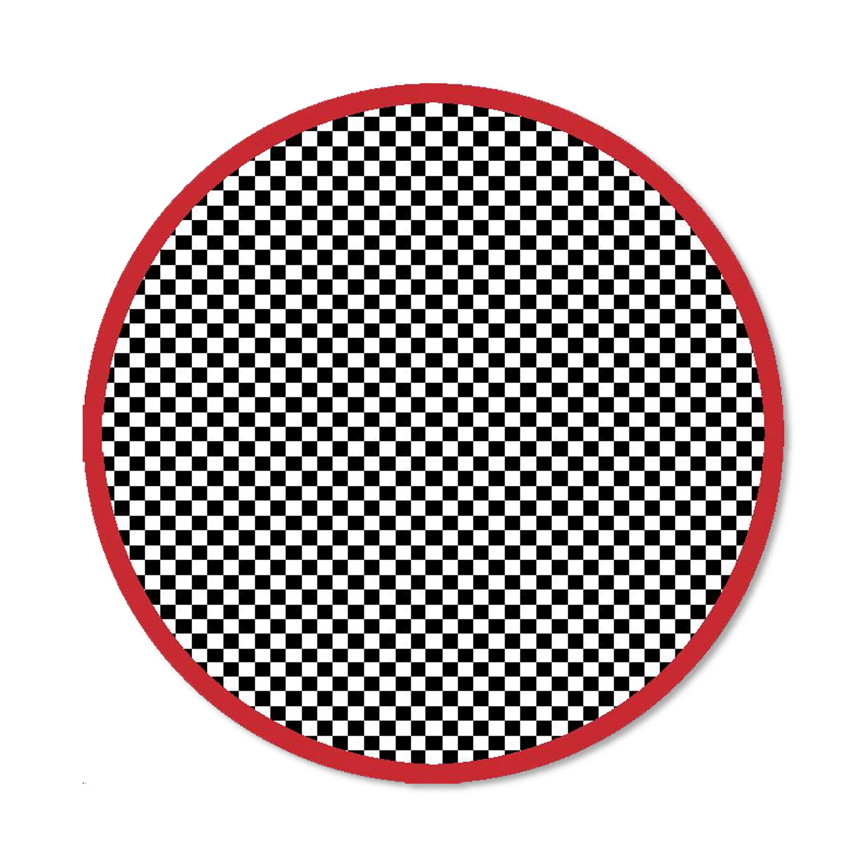 Check It Out Rug - 6' Round - Red