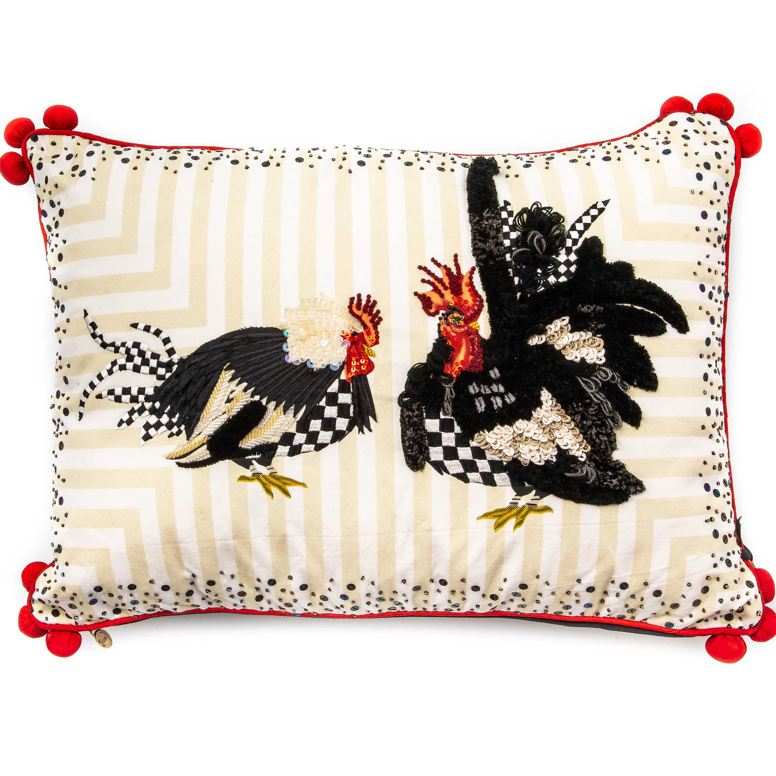 Chicken And Rooster Lumbar Pillow