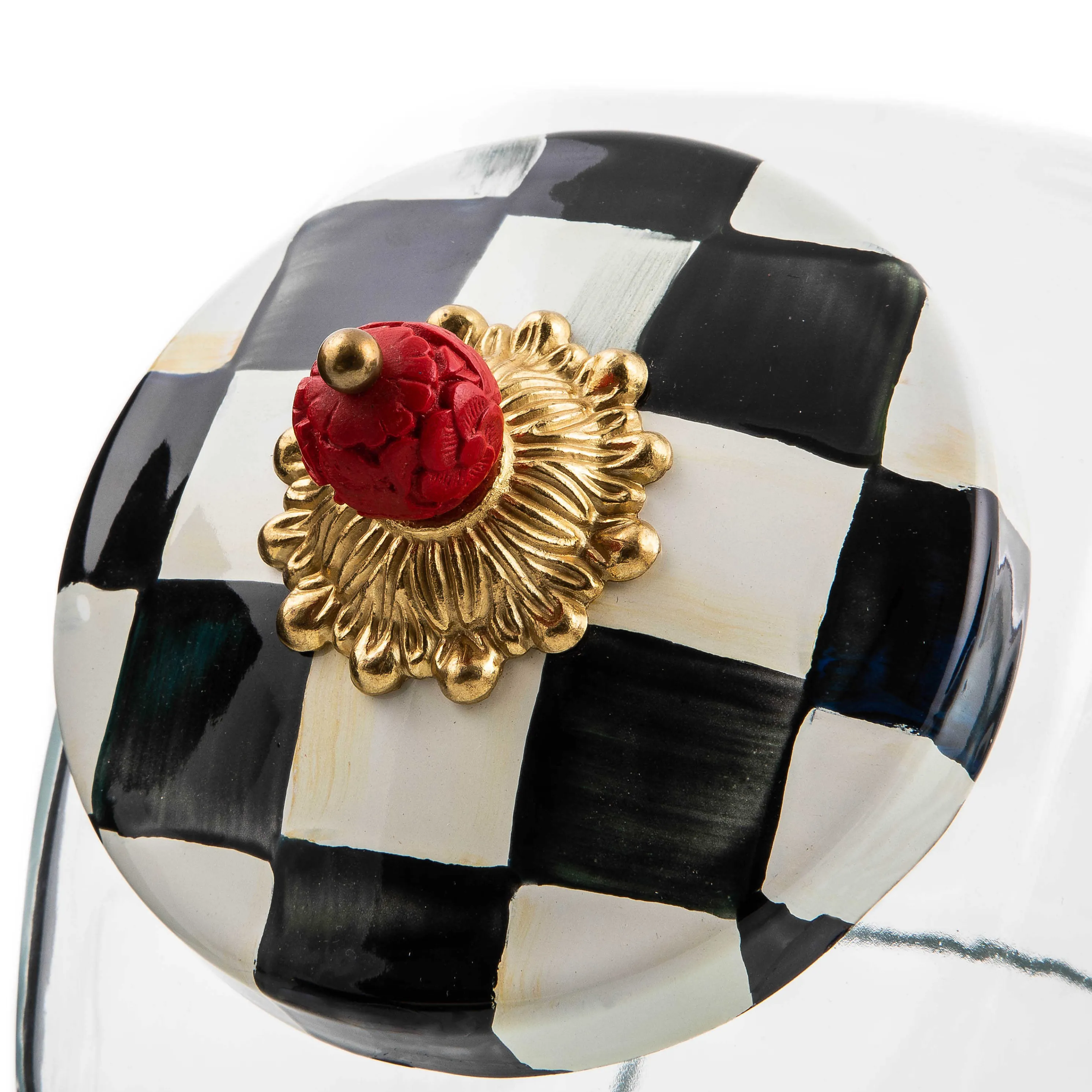 Cookie Jar With Courtly Check Enamel Lid