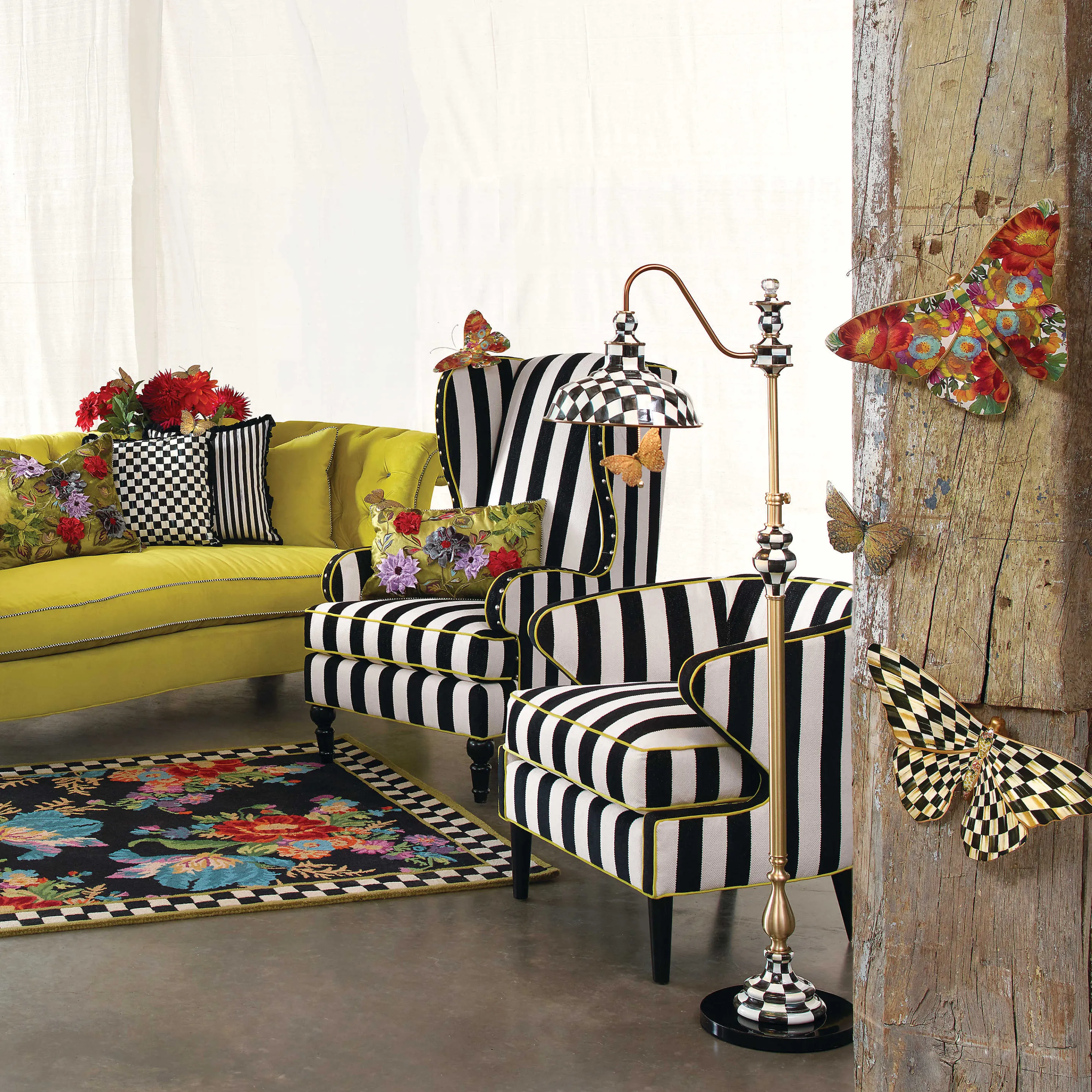 Courtly Check Butterfly Wall Decor