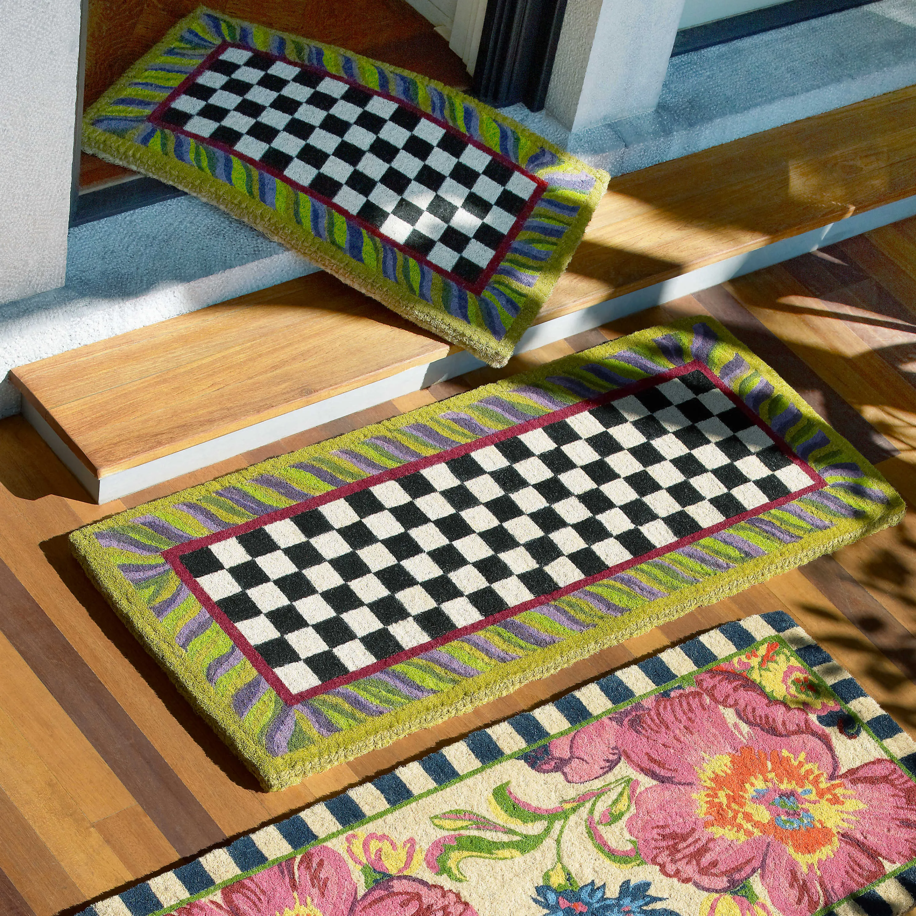 Courtly Check Double Door Entrance Mat