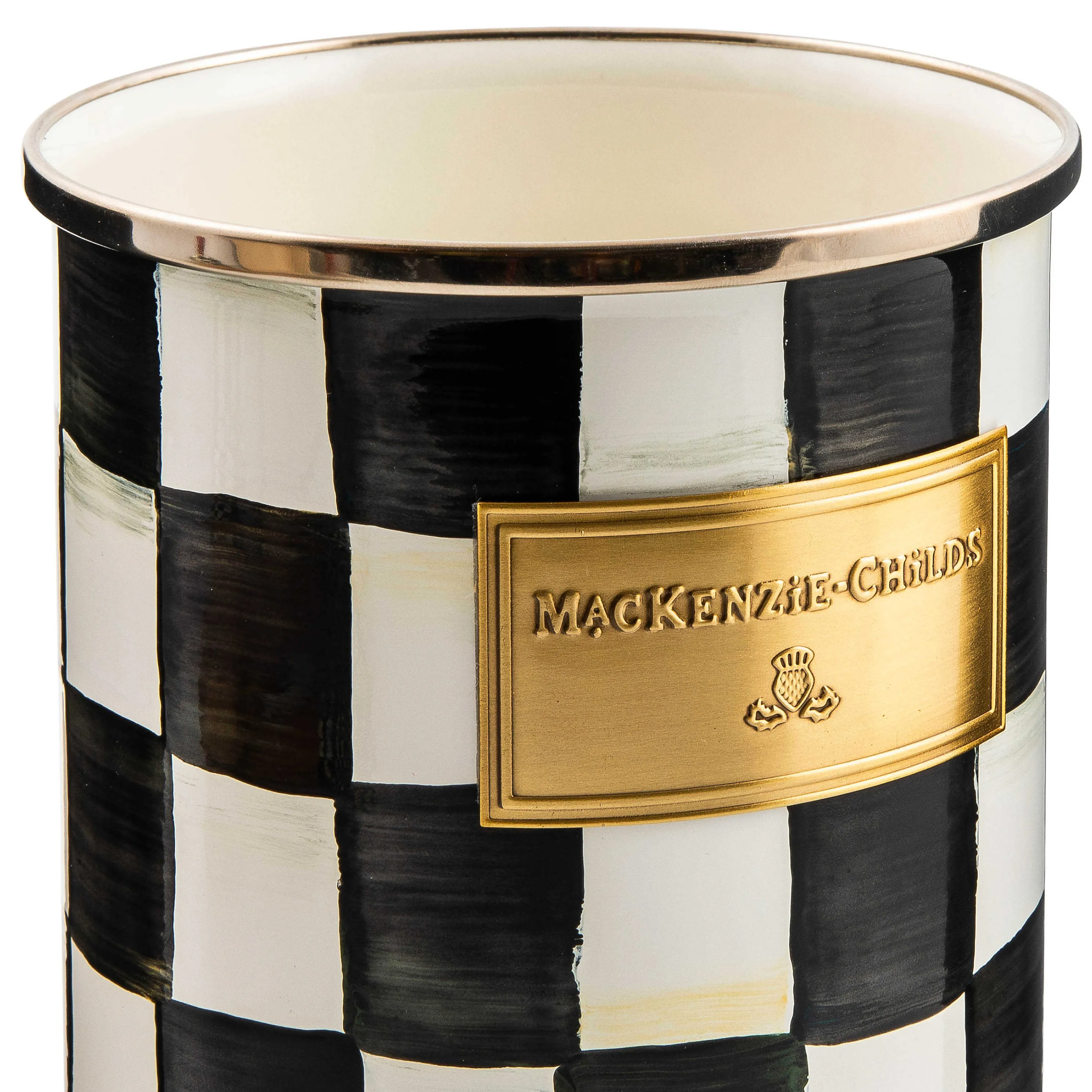 Courtly Check Enamel Utensil Holder