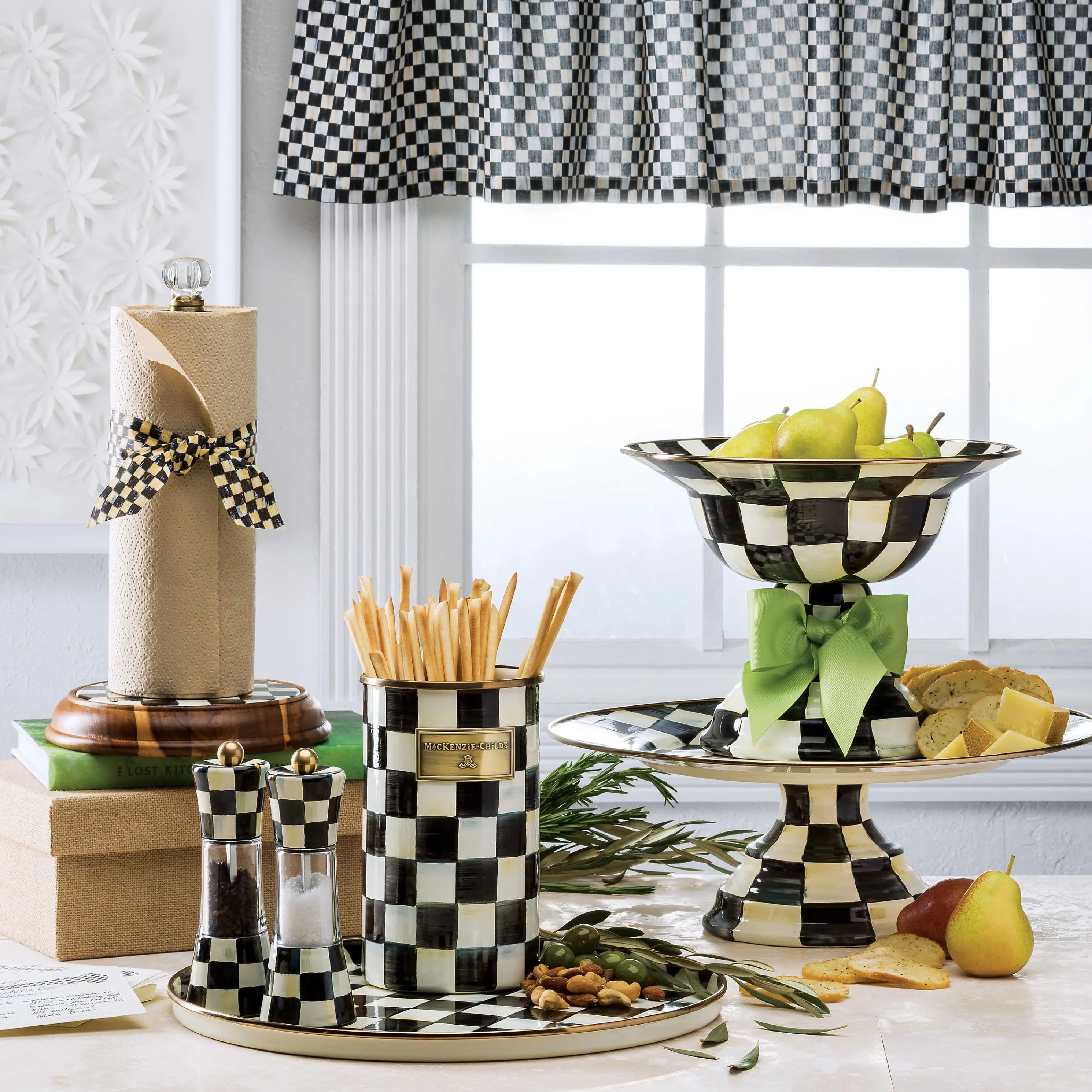 Courtly Check Enamel Utensil Holder