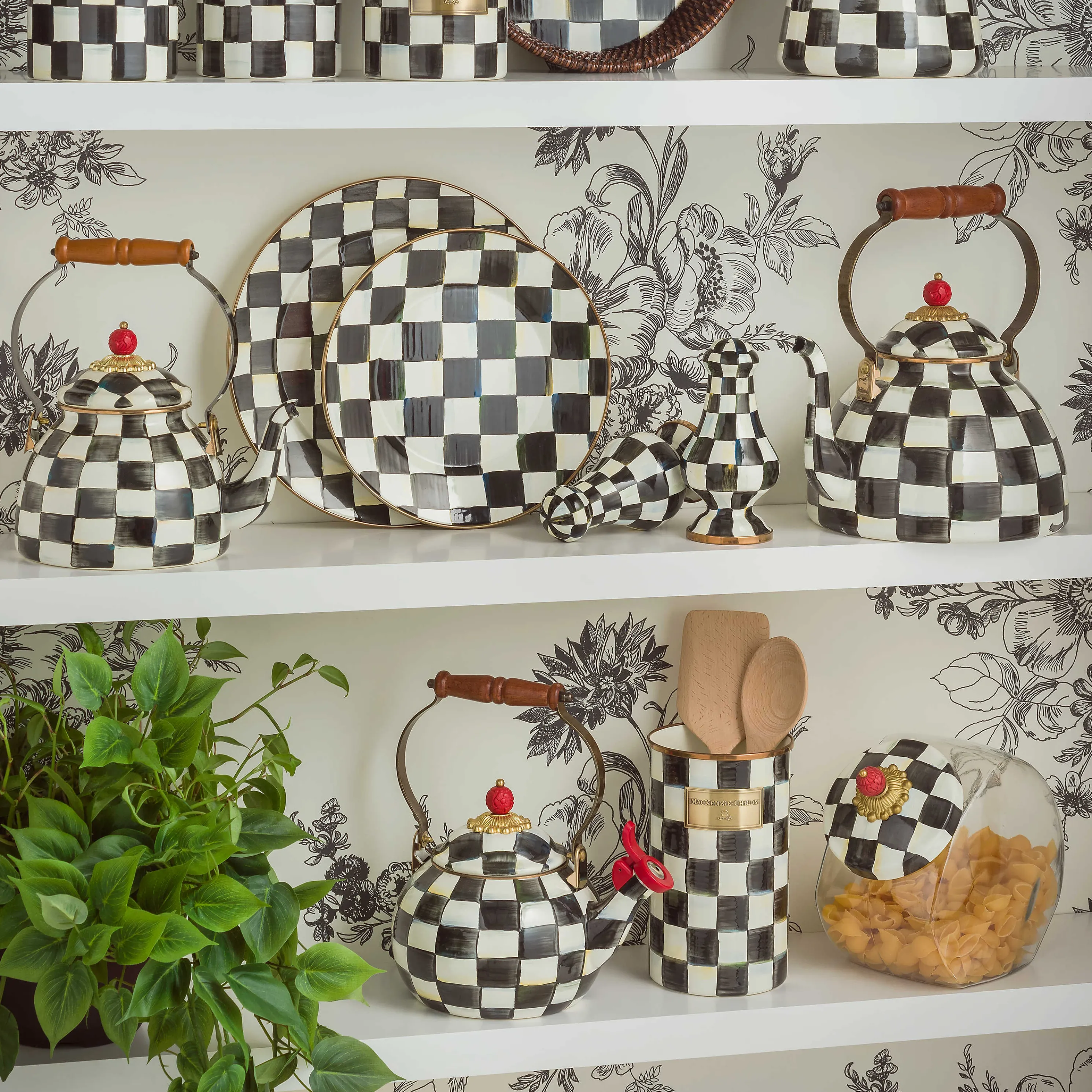 Courtly Check Enamel Utensil Holder