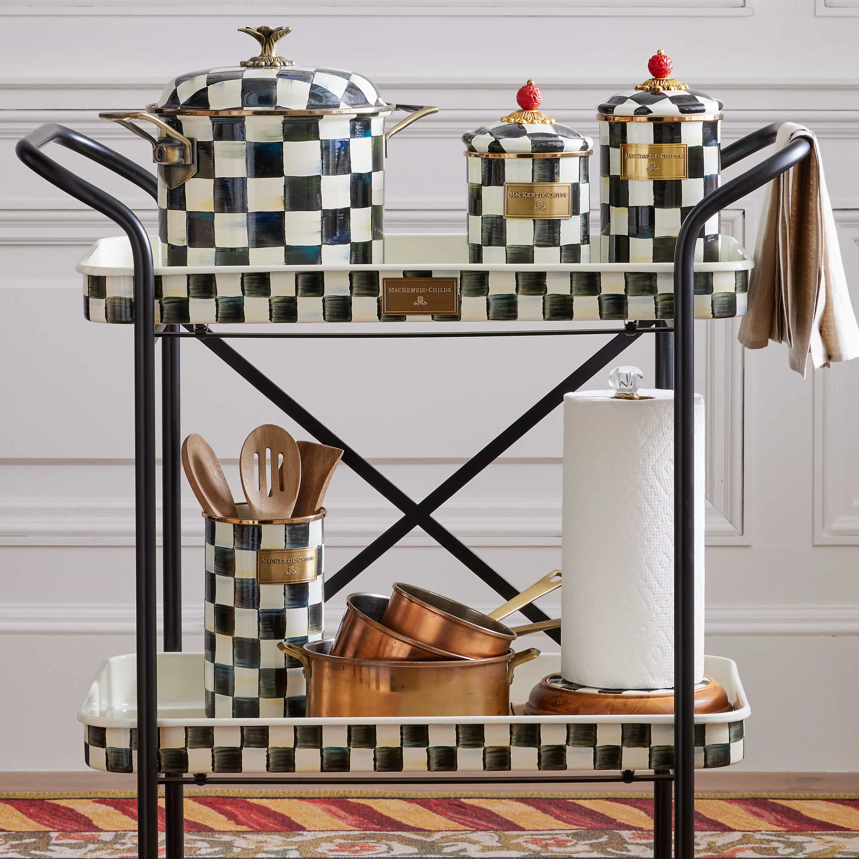 Courtly Check Enamel Utensil Holder