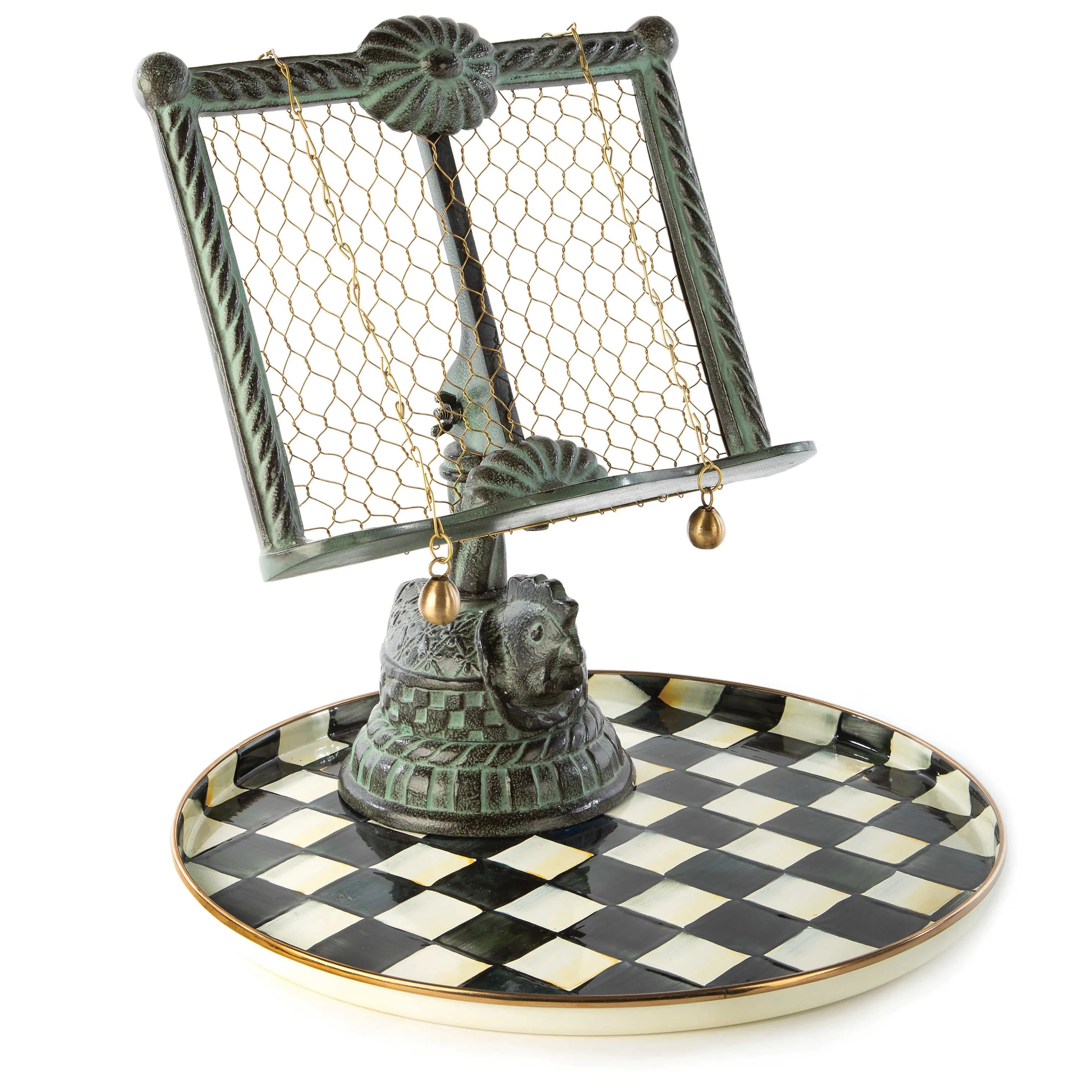 Courtly Check Enamel Round Tray