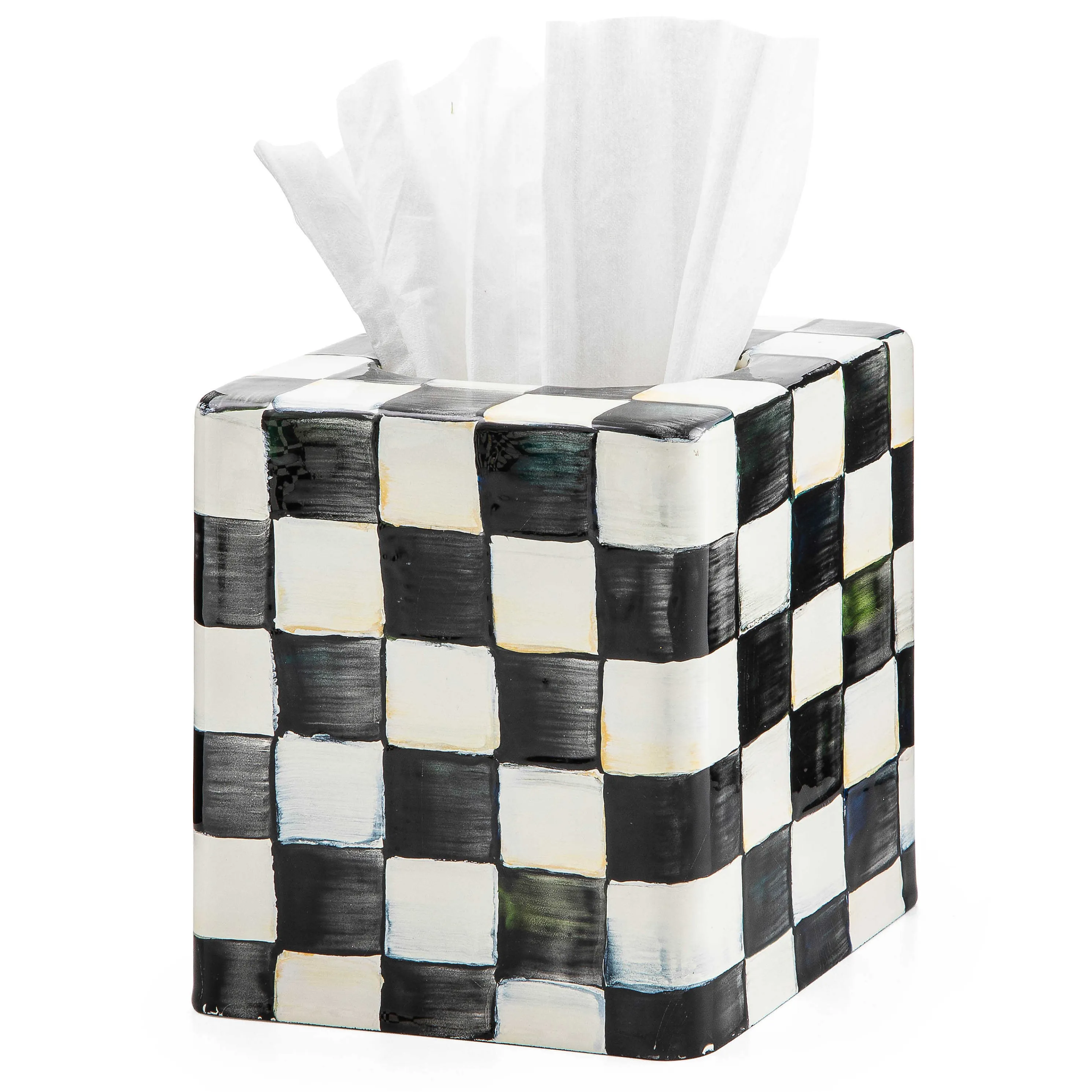 Courtly Check Enamel Boutique Tissue Box Cover