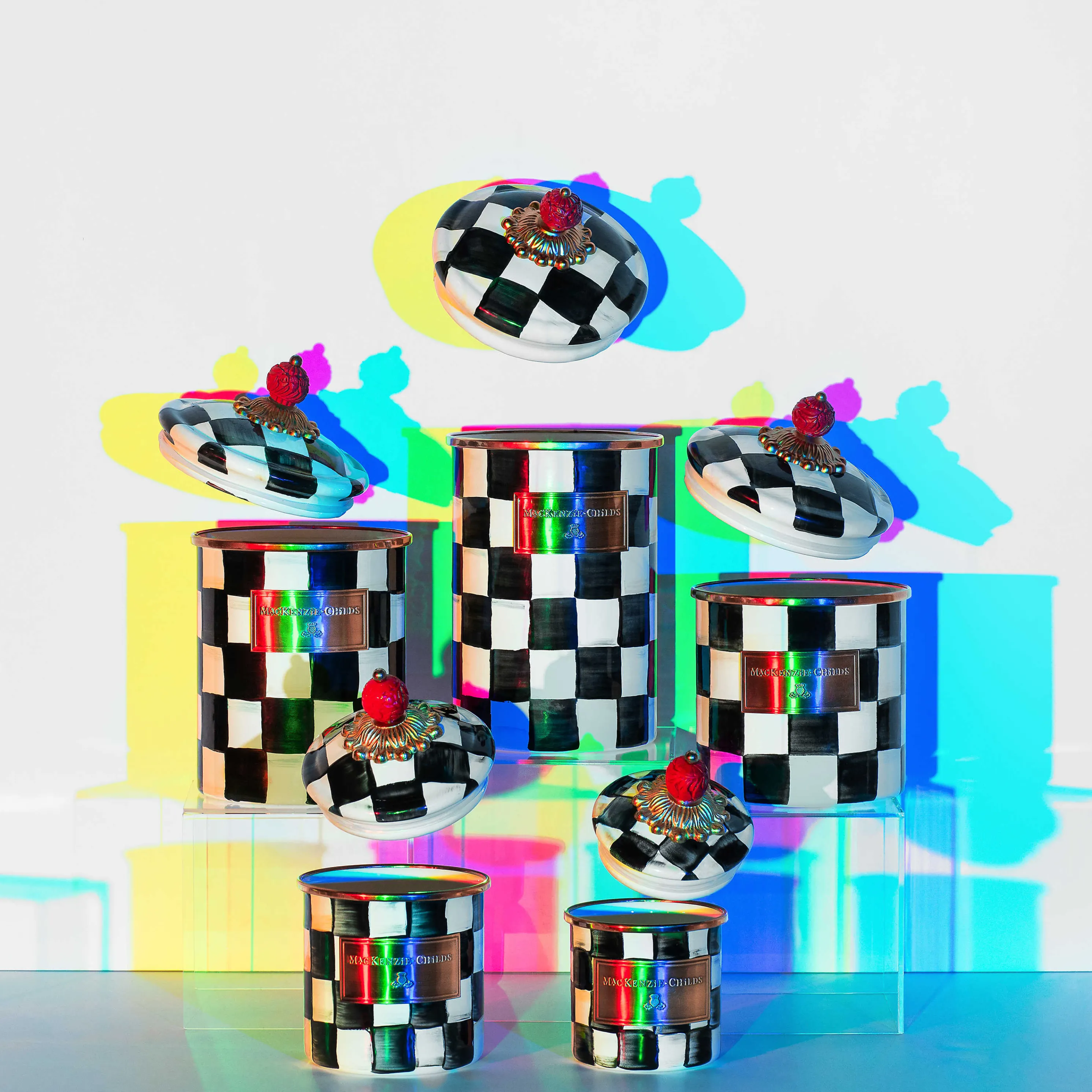 Courtly Check Enamel Canister - Mini