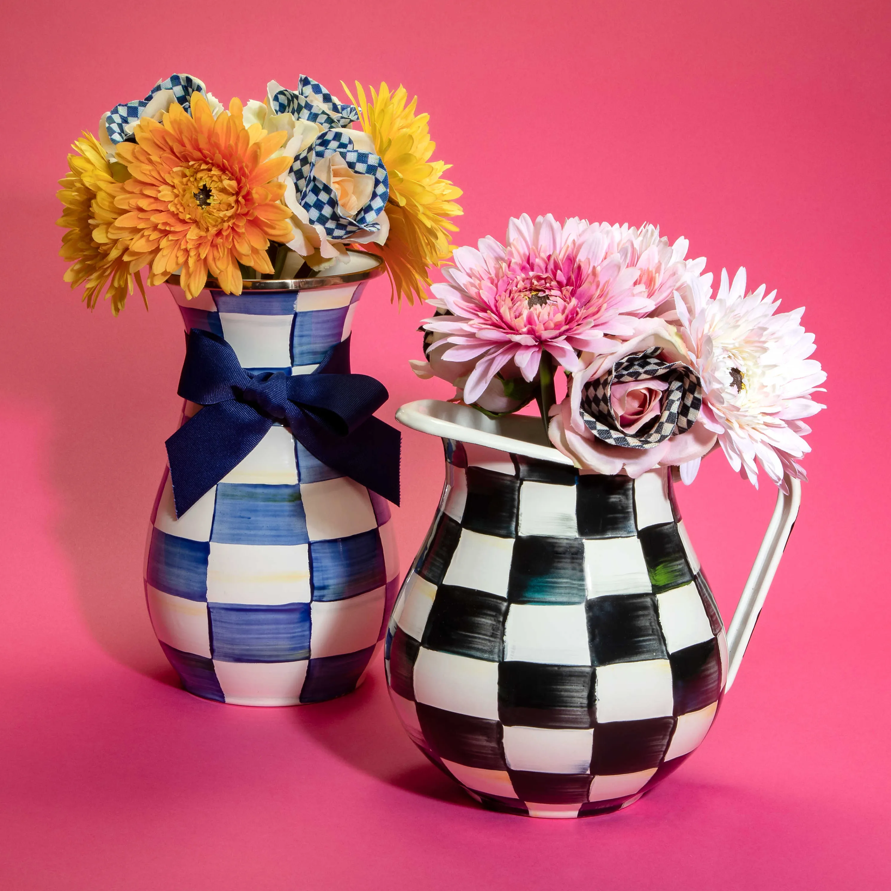 Courtly Check Enamel Pitcher