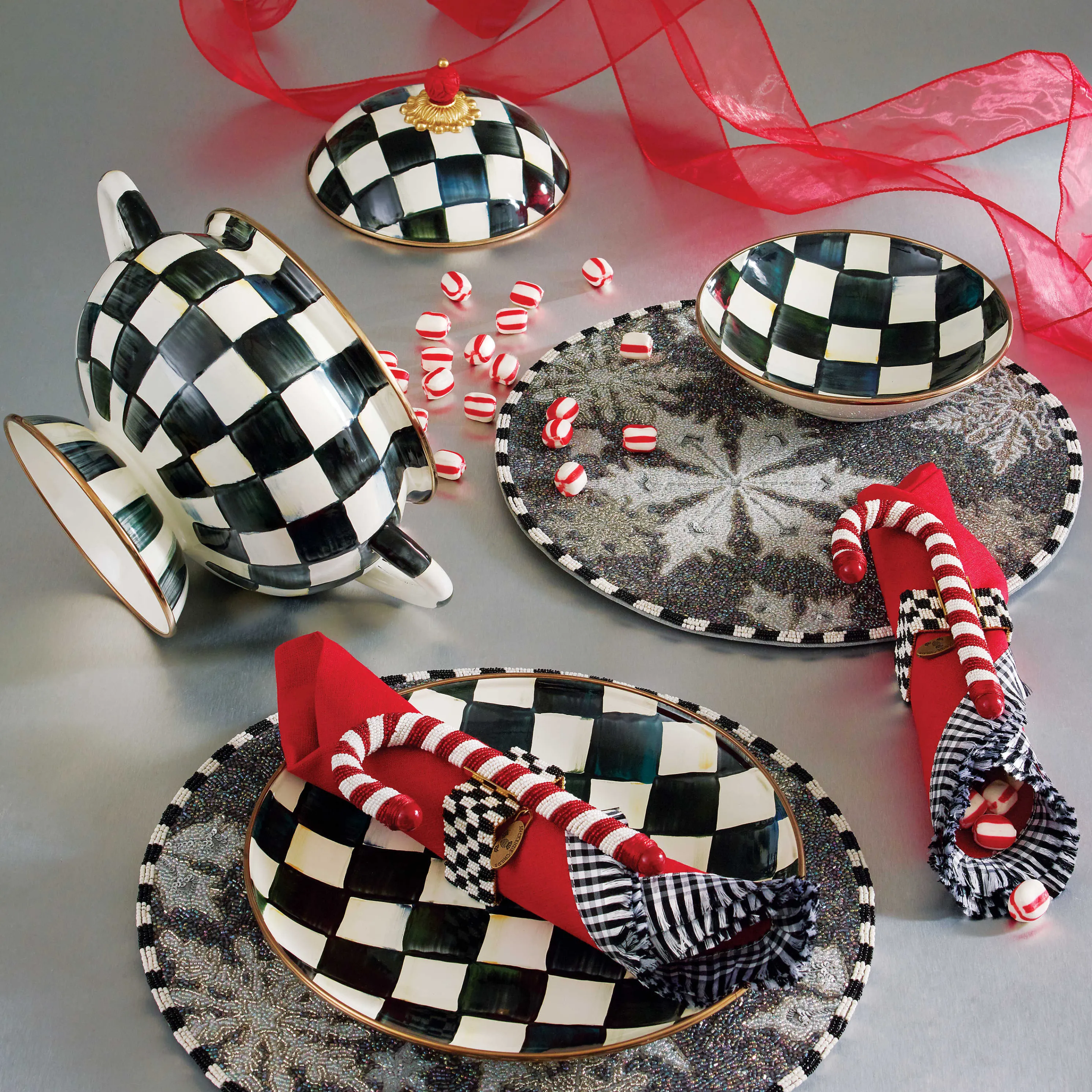 Courtly Check Enamel Tureen