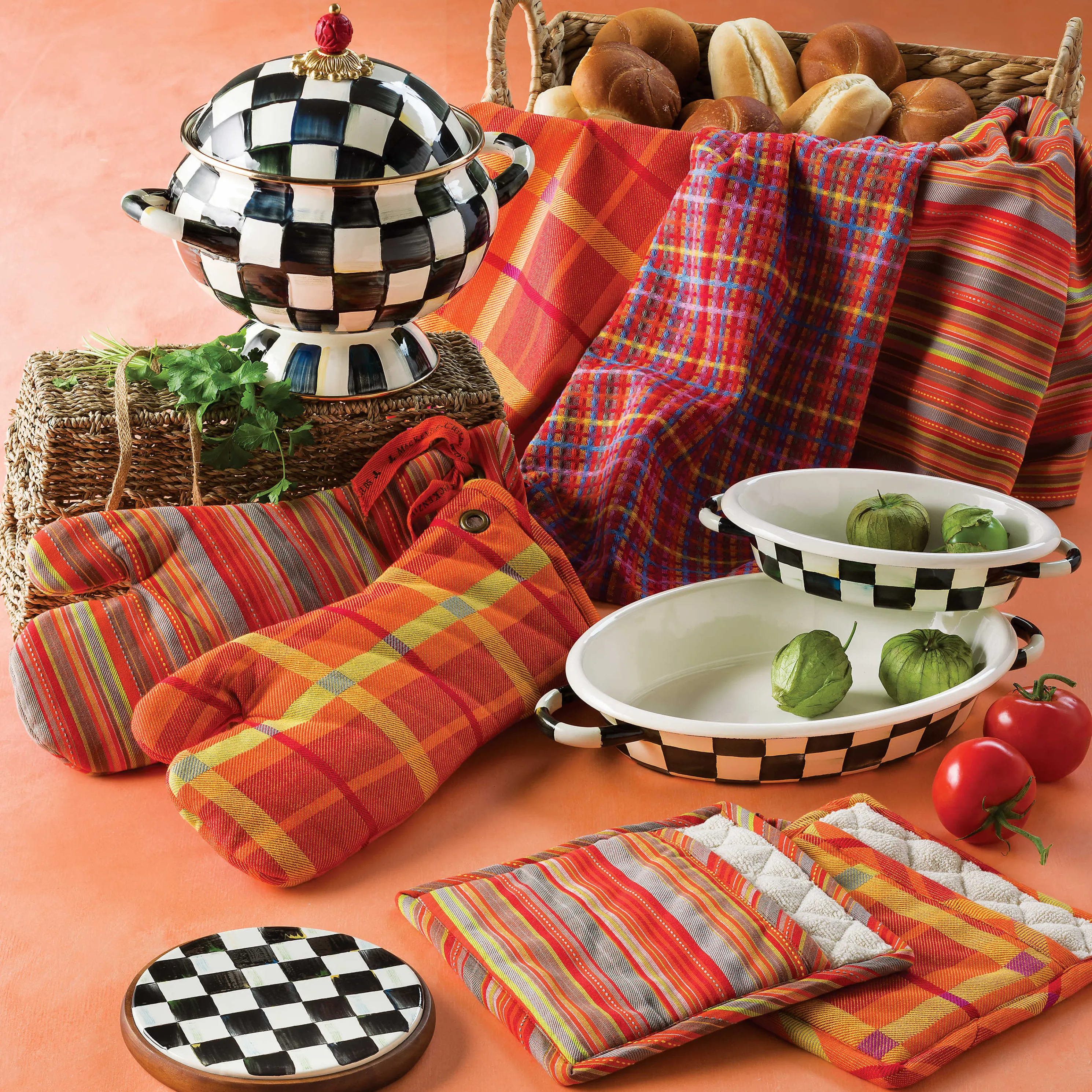 Courtly Check Enamel Tureen