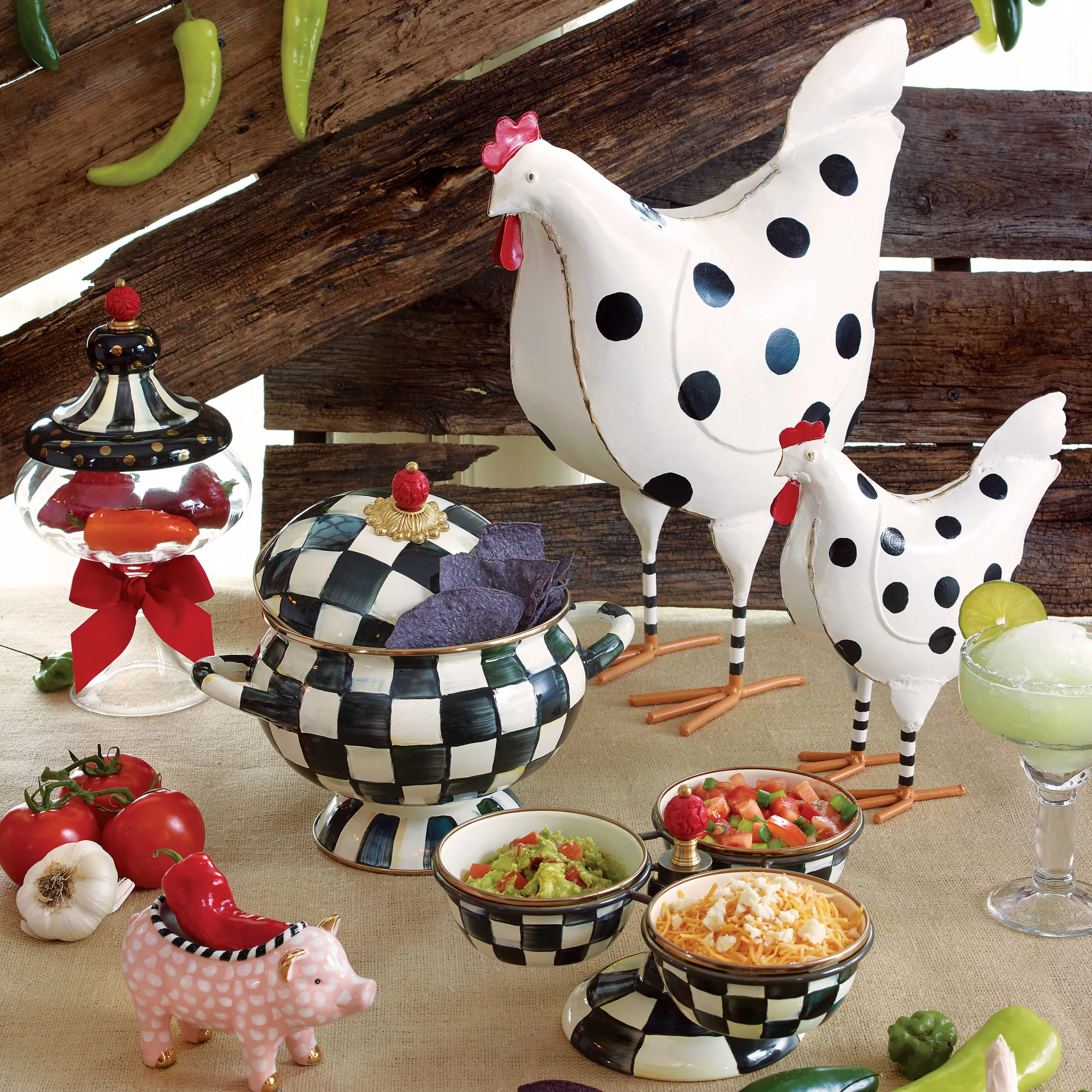 Courtly Check Enamel Tureen