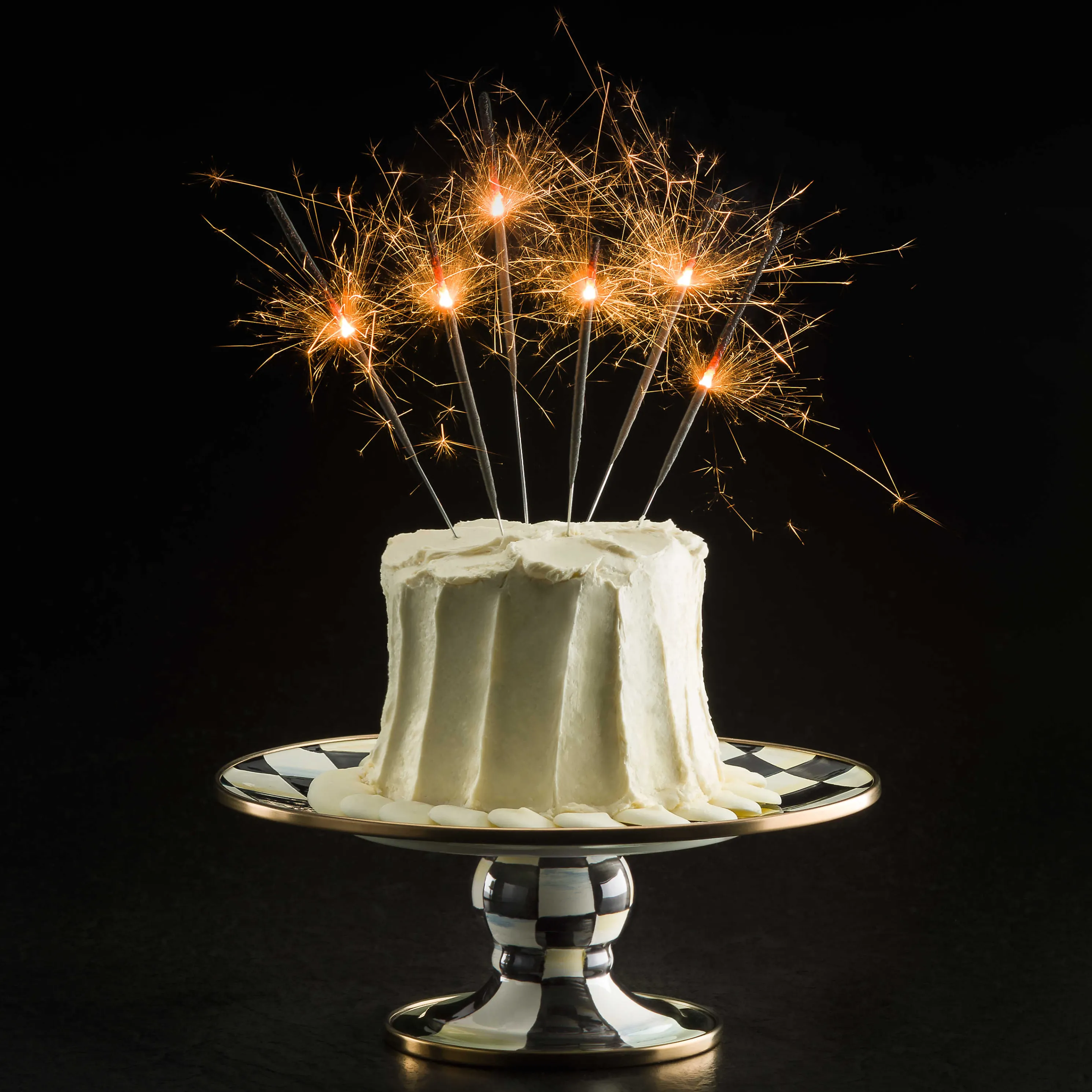 Courtly Check Enamel Pedestal Platter - Mini