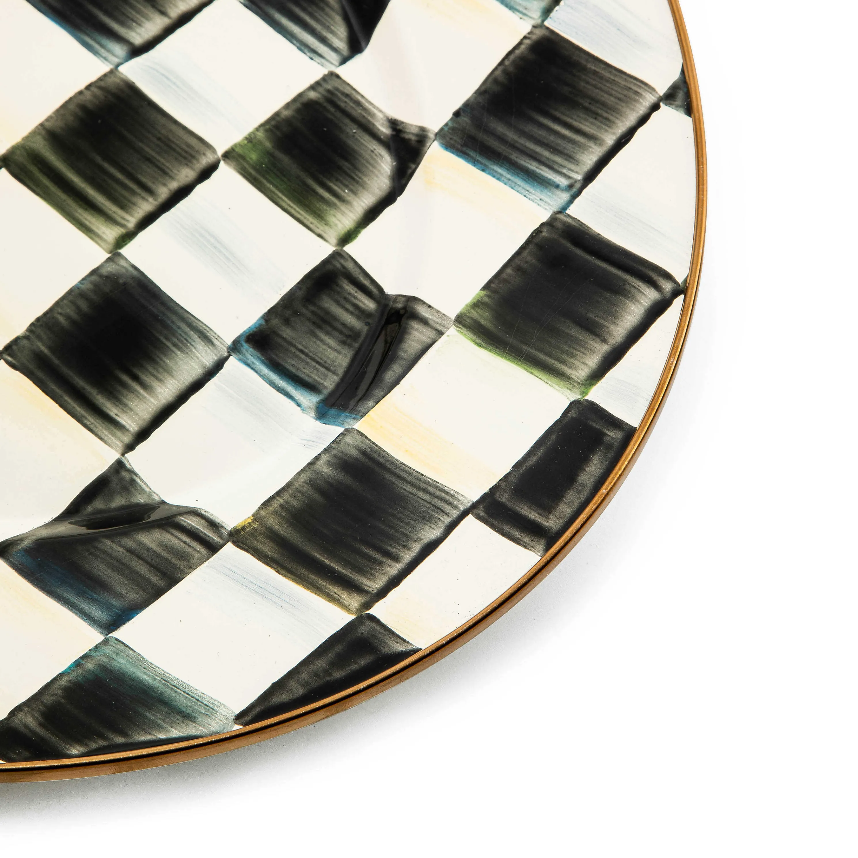 Courtly Check Enamel Oval Platter - Medium