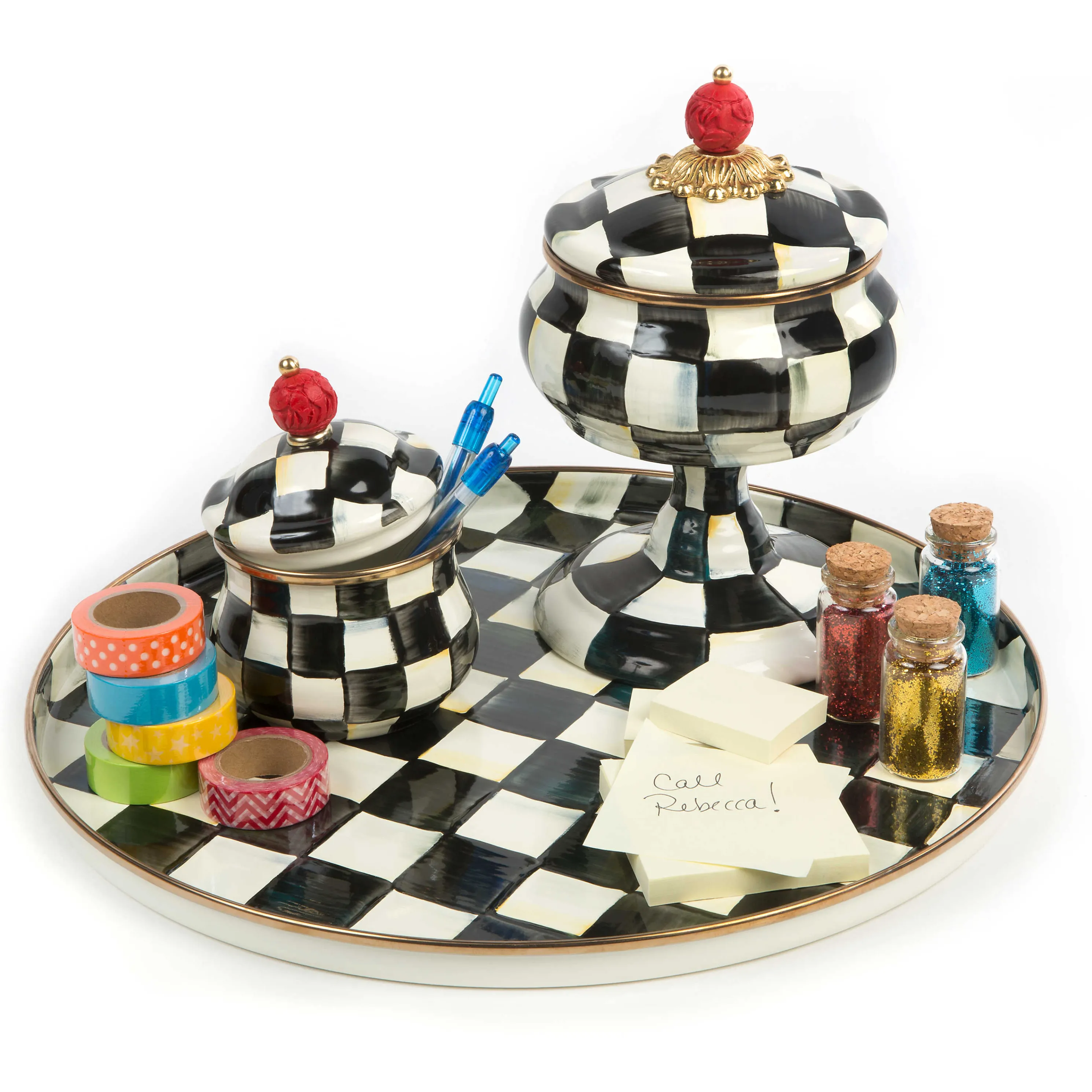 Courtly Check Enamel Curiosity Pot