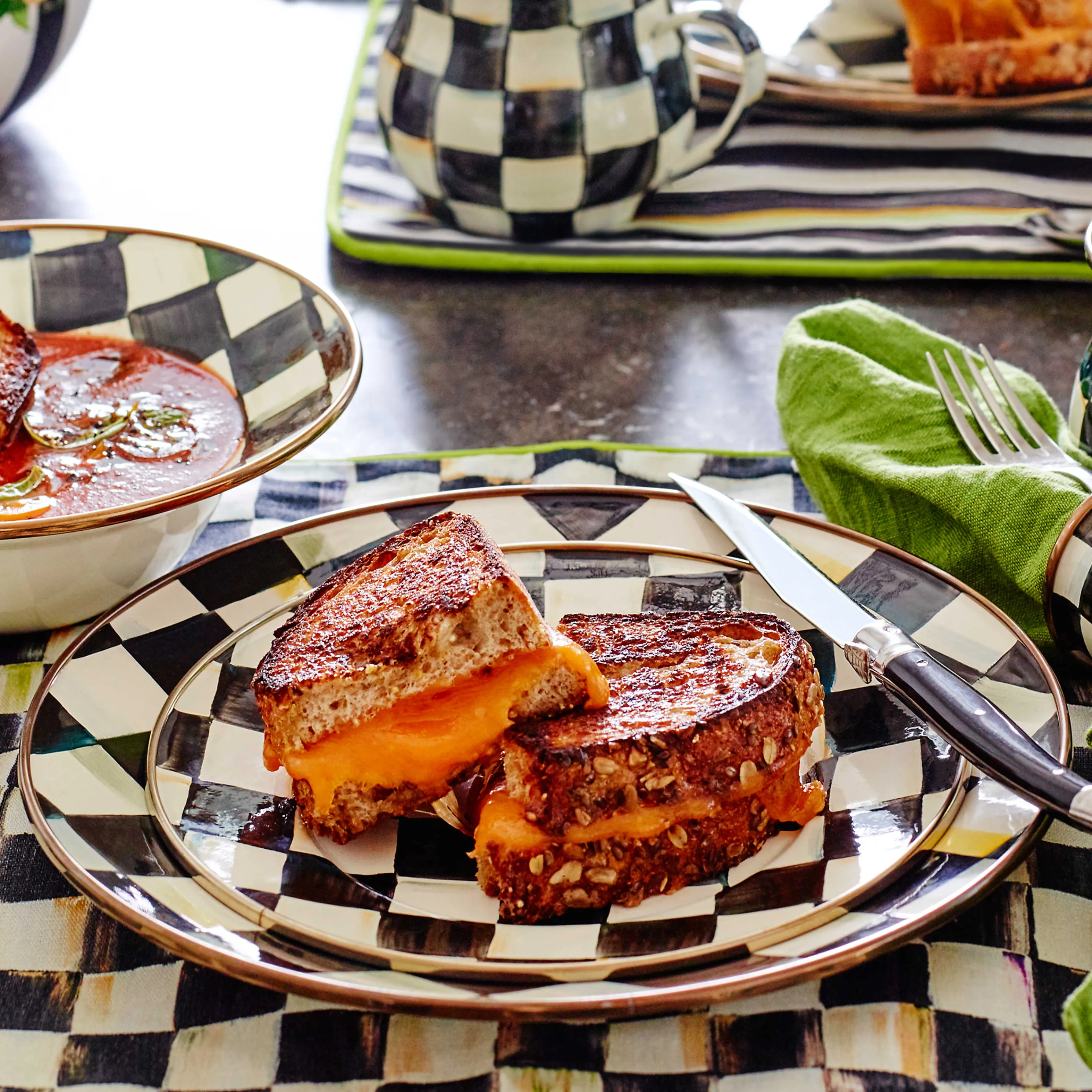 Courtly Check Enamel Salad/Dessert Plate
