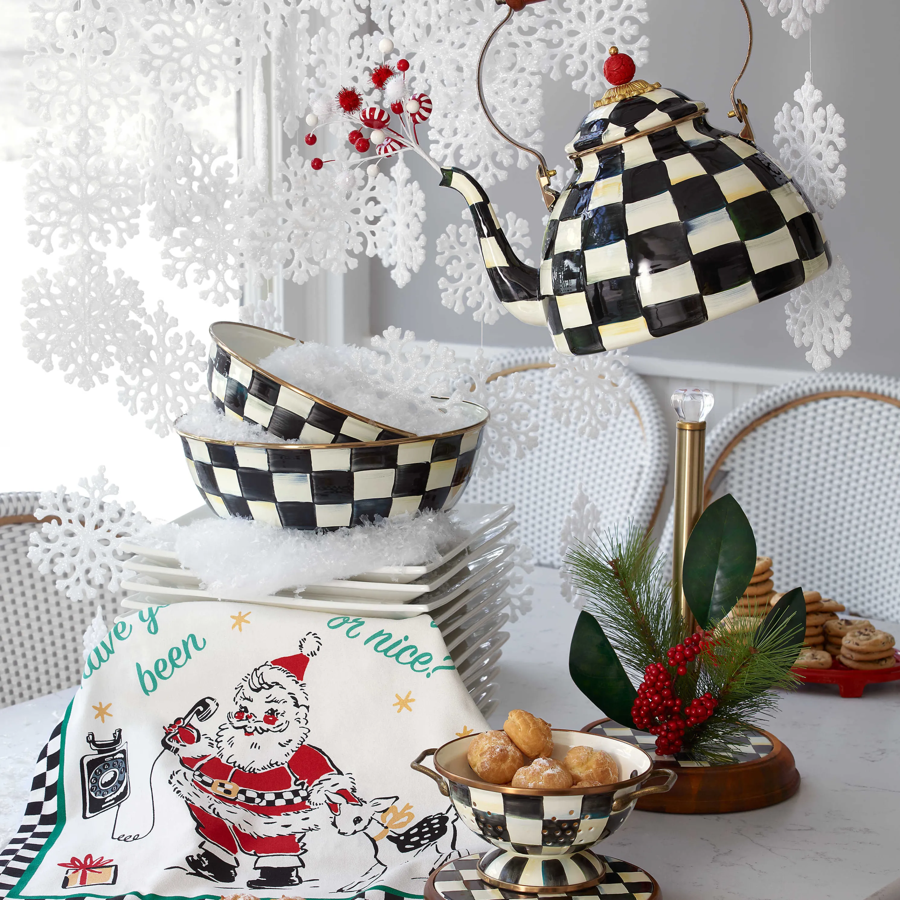 Courtly Check Enamel Tea Kettle - 3 Quart