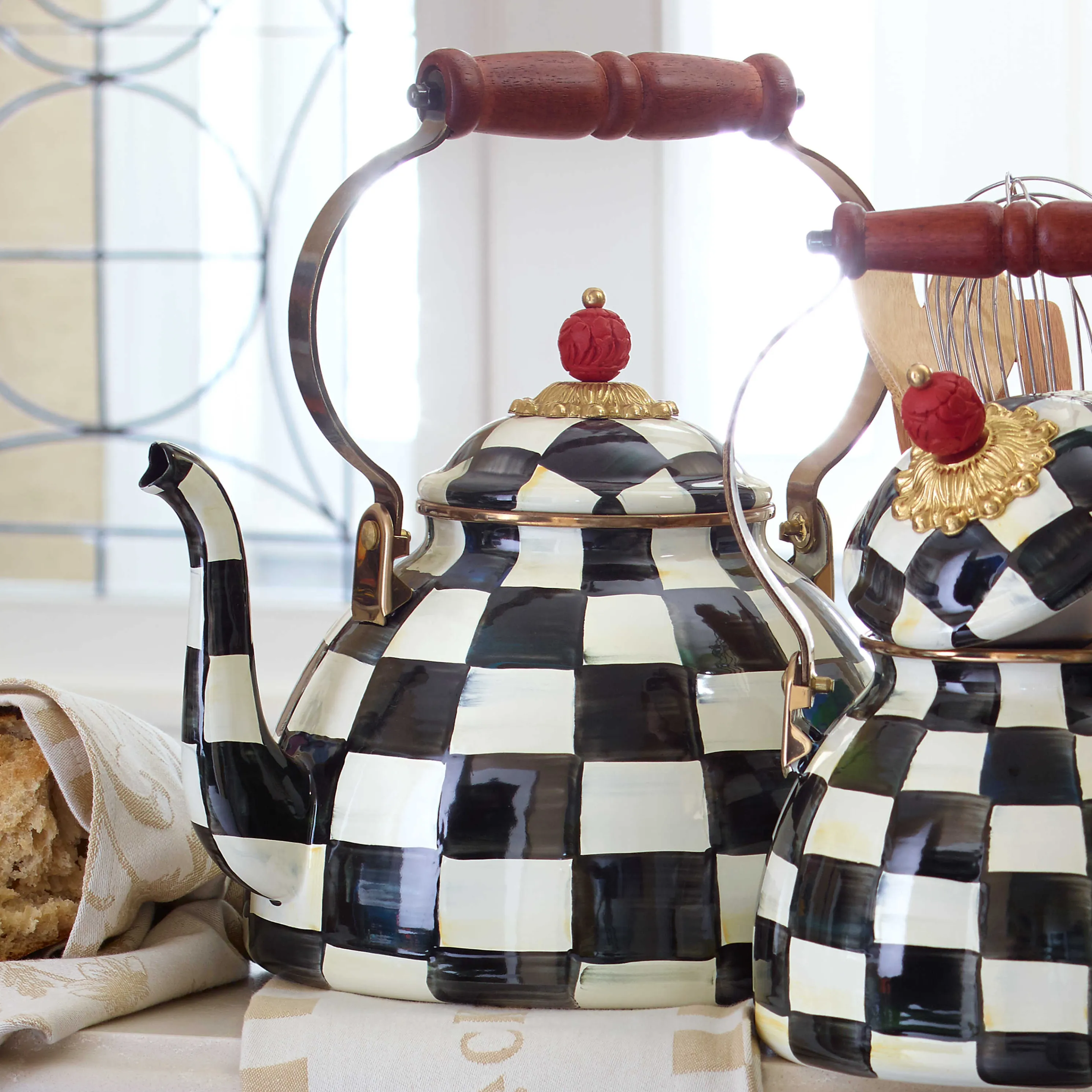 Courtly Check Enamel Tea Kettle - 3 Quart
