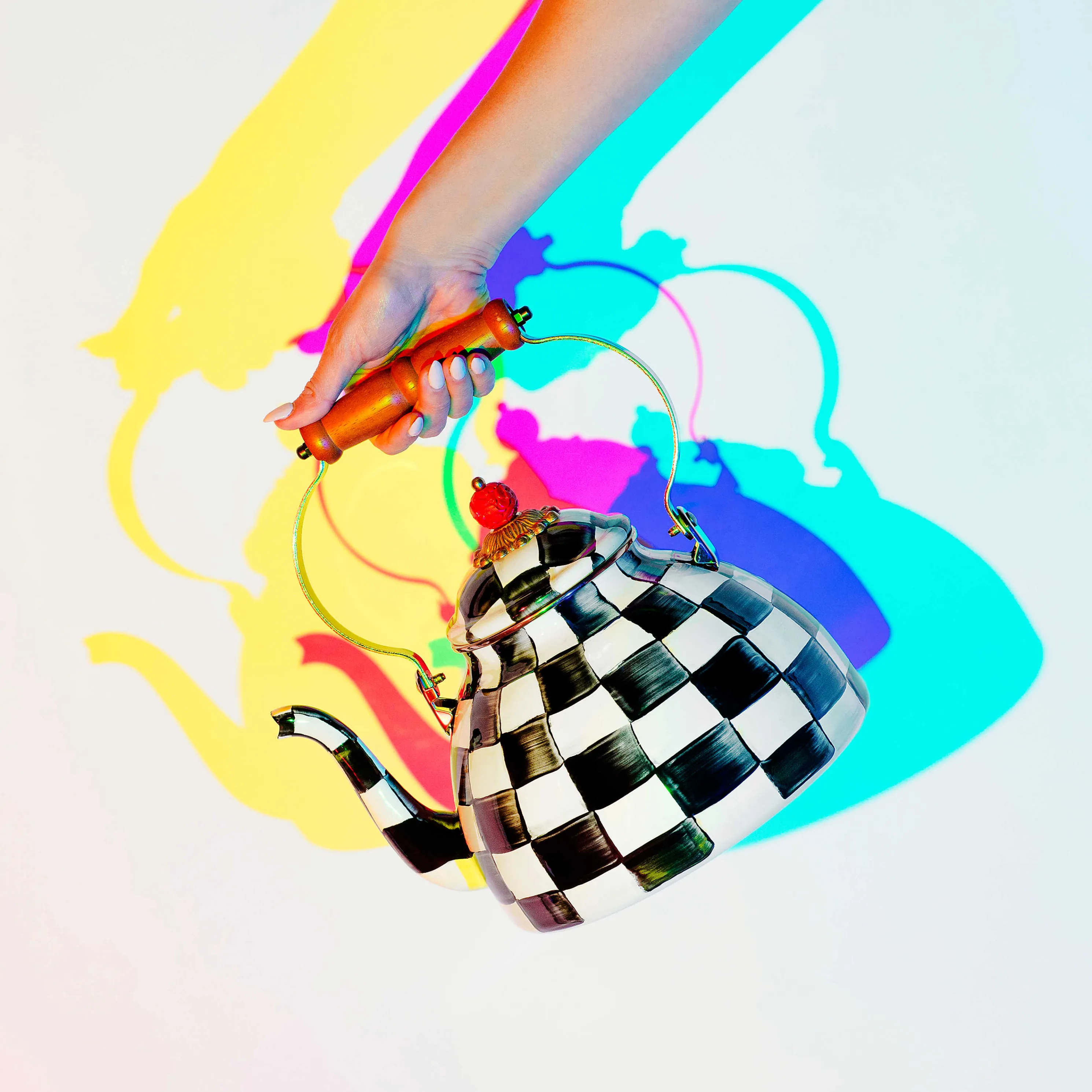 Courtly Check Enamel Tea Kettle - 3 Quart