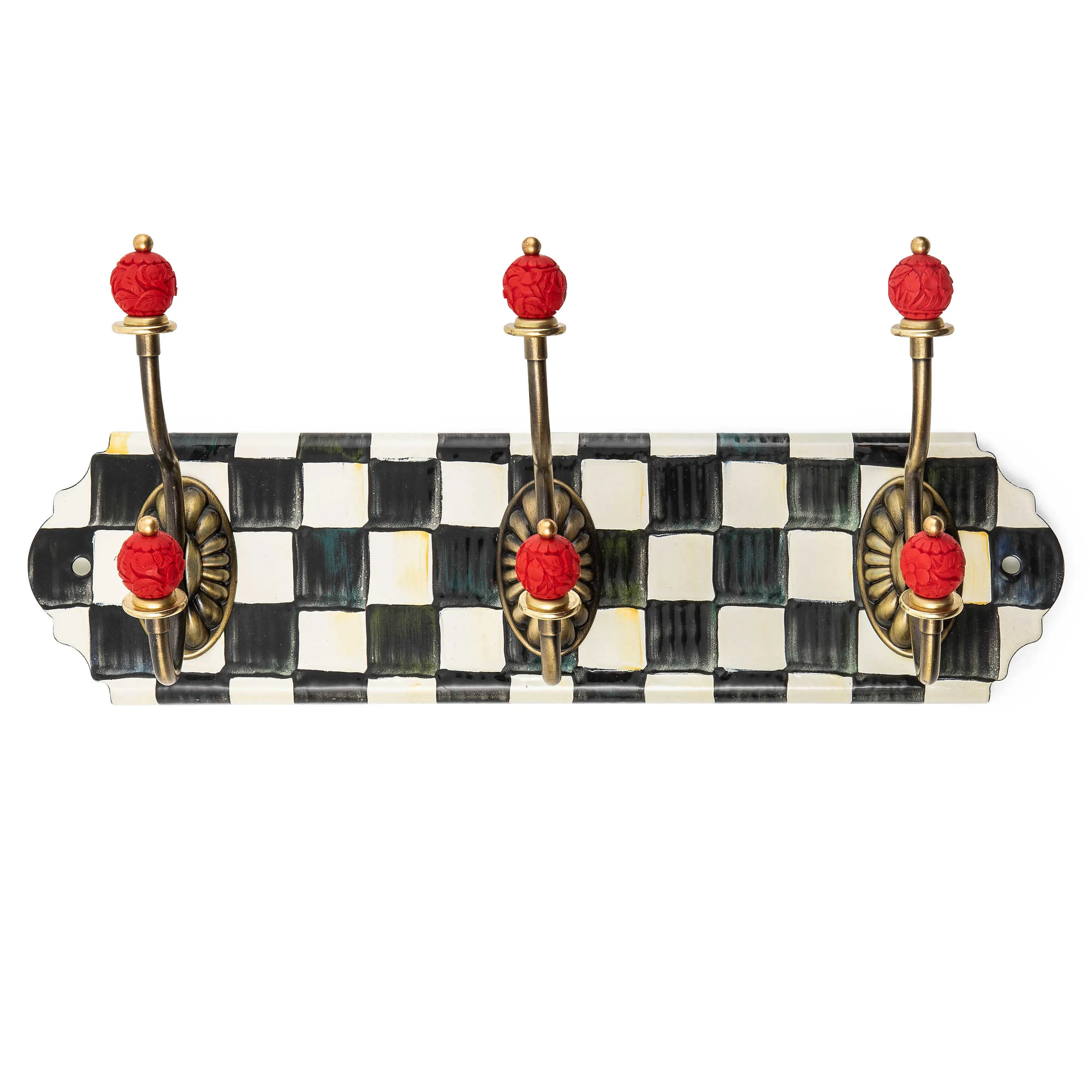 Courtly Check Enamel Triple Wall Hook