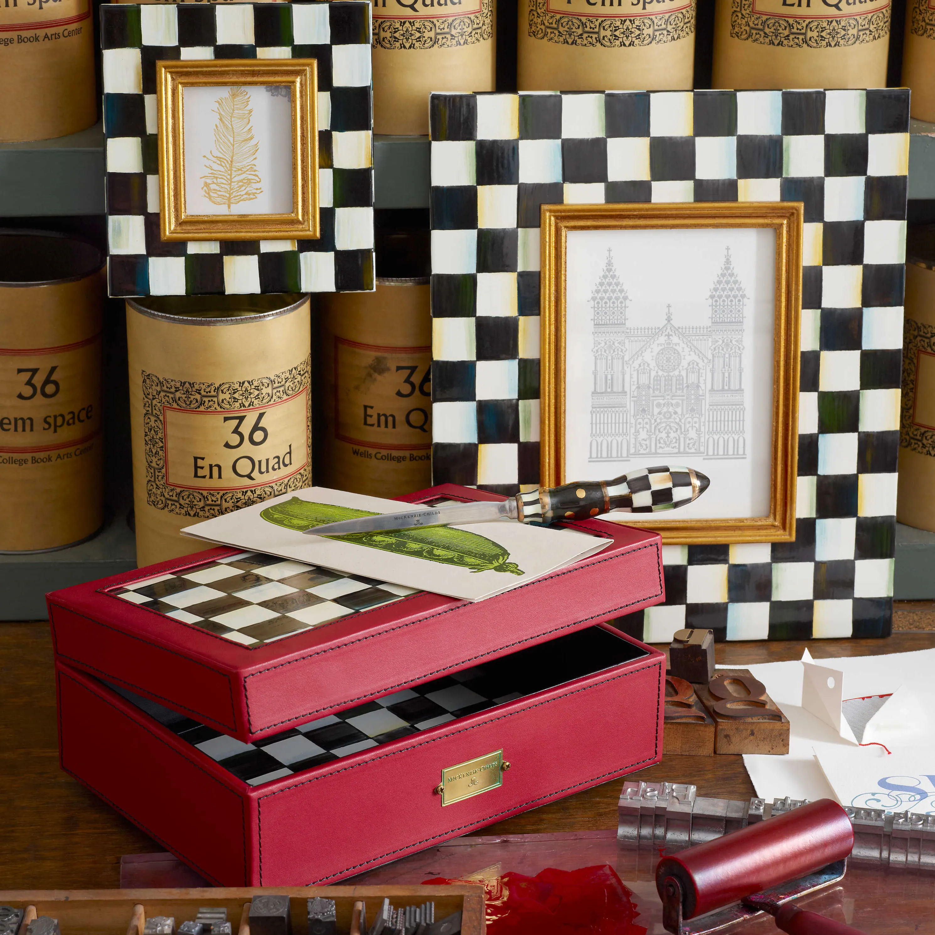 Courtly Check Enamel Frame - 5" X 7"