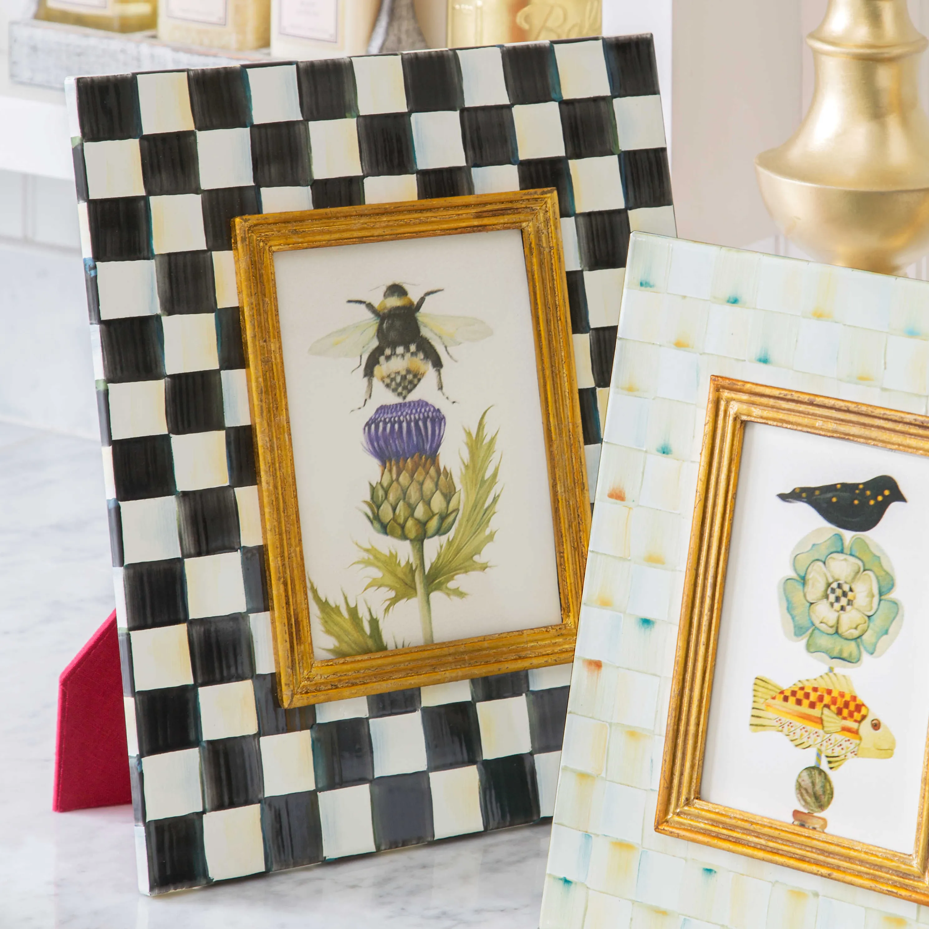 Courtly Check Enamel Frame - 5