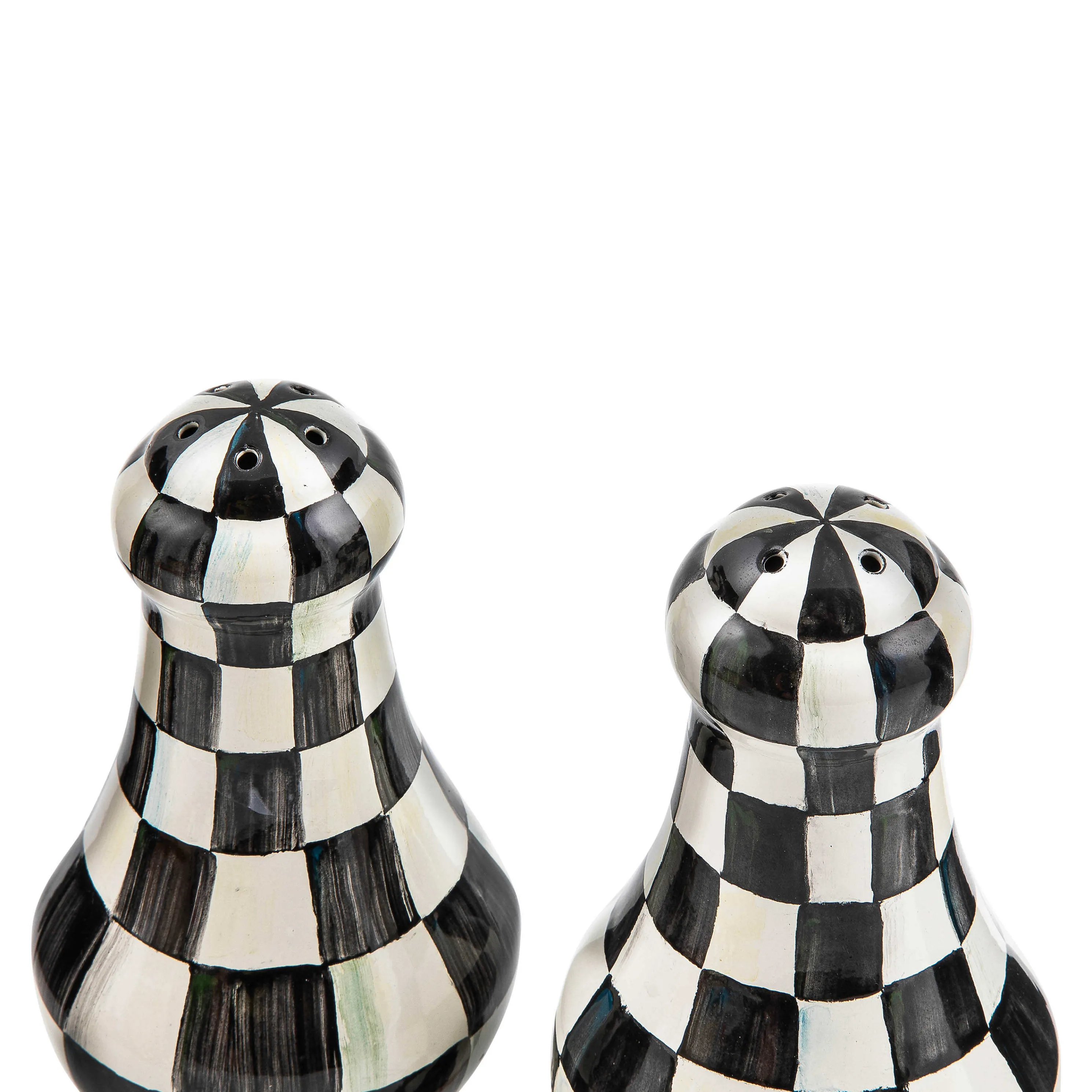 Courtly Check Enamel Large Salt & Pepper Shakers