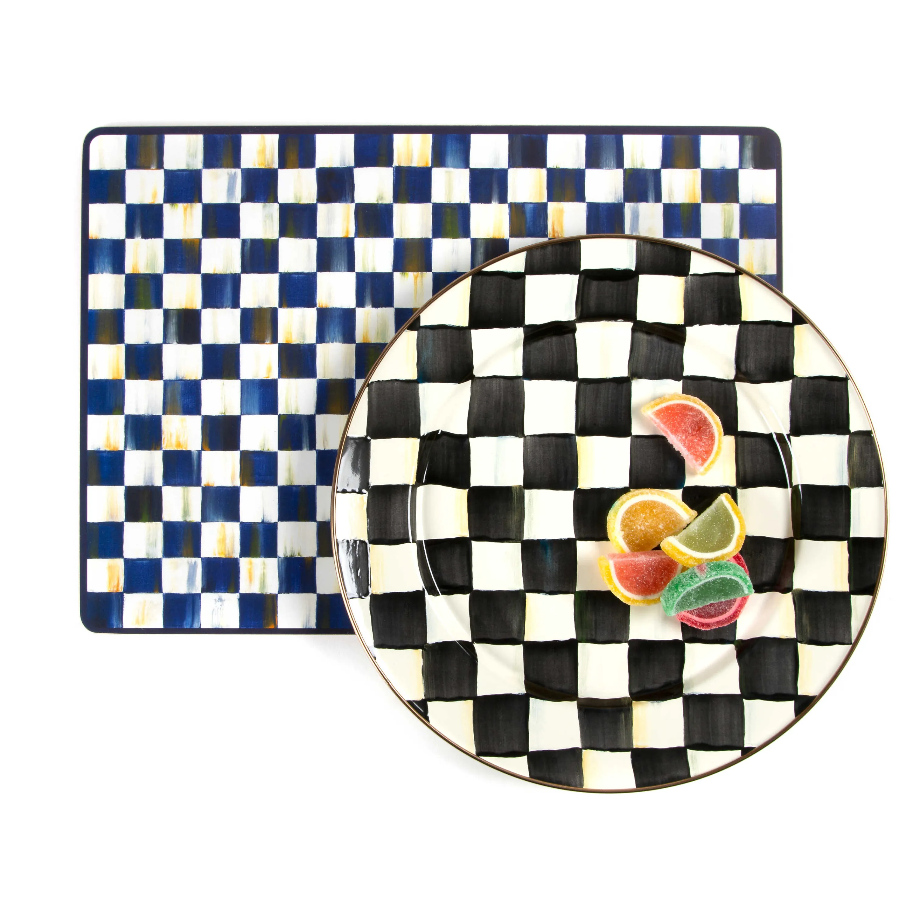 Courtly Check Enamel Charger/Plate