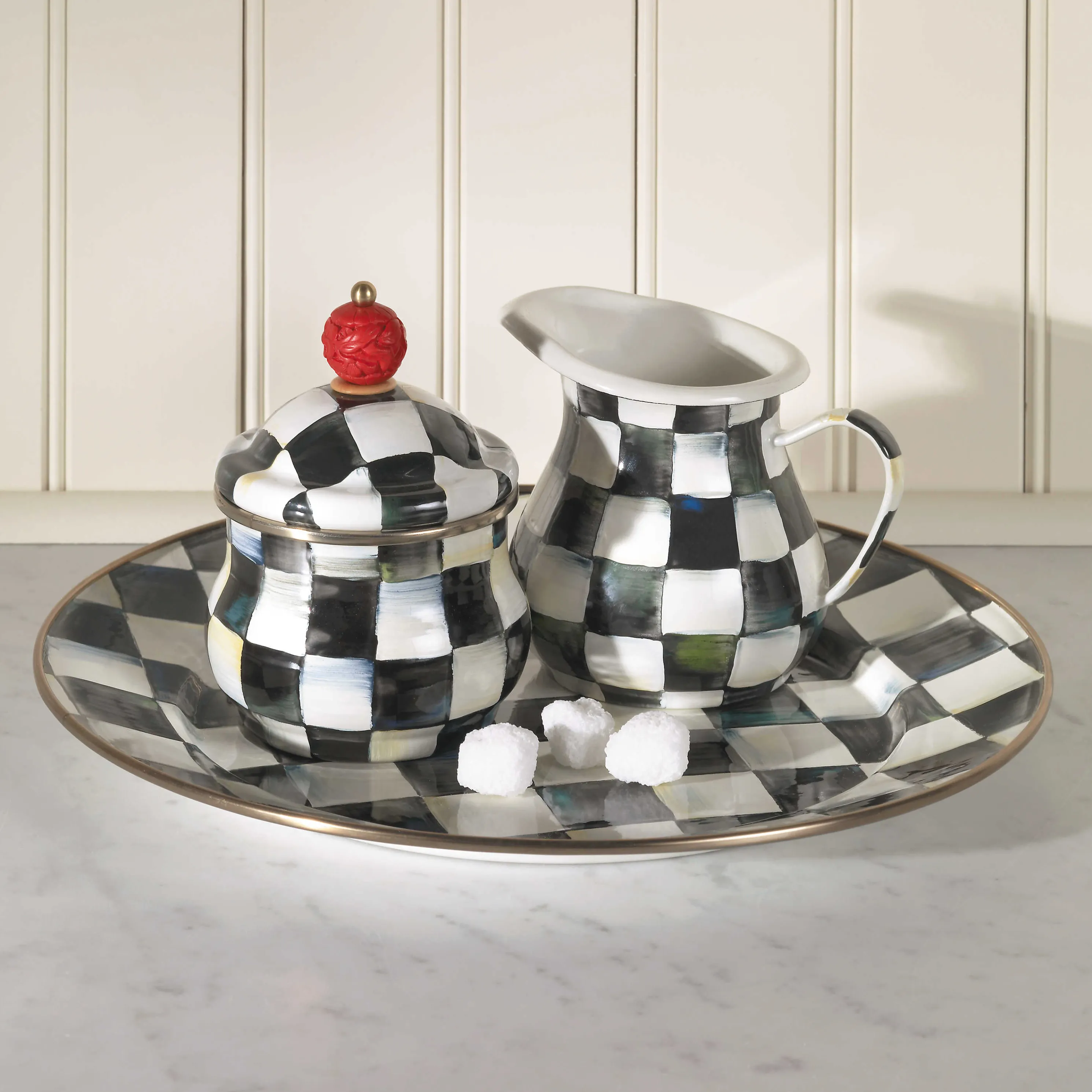 Courtly Check Enamel Charger/Plate