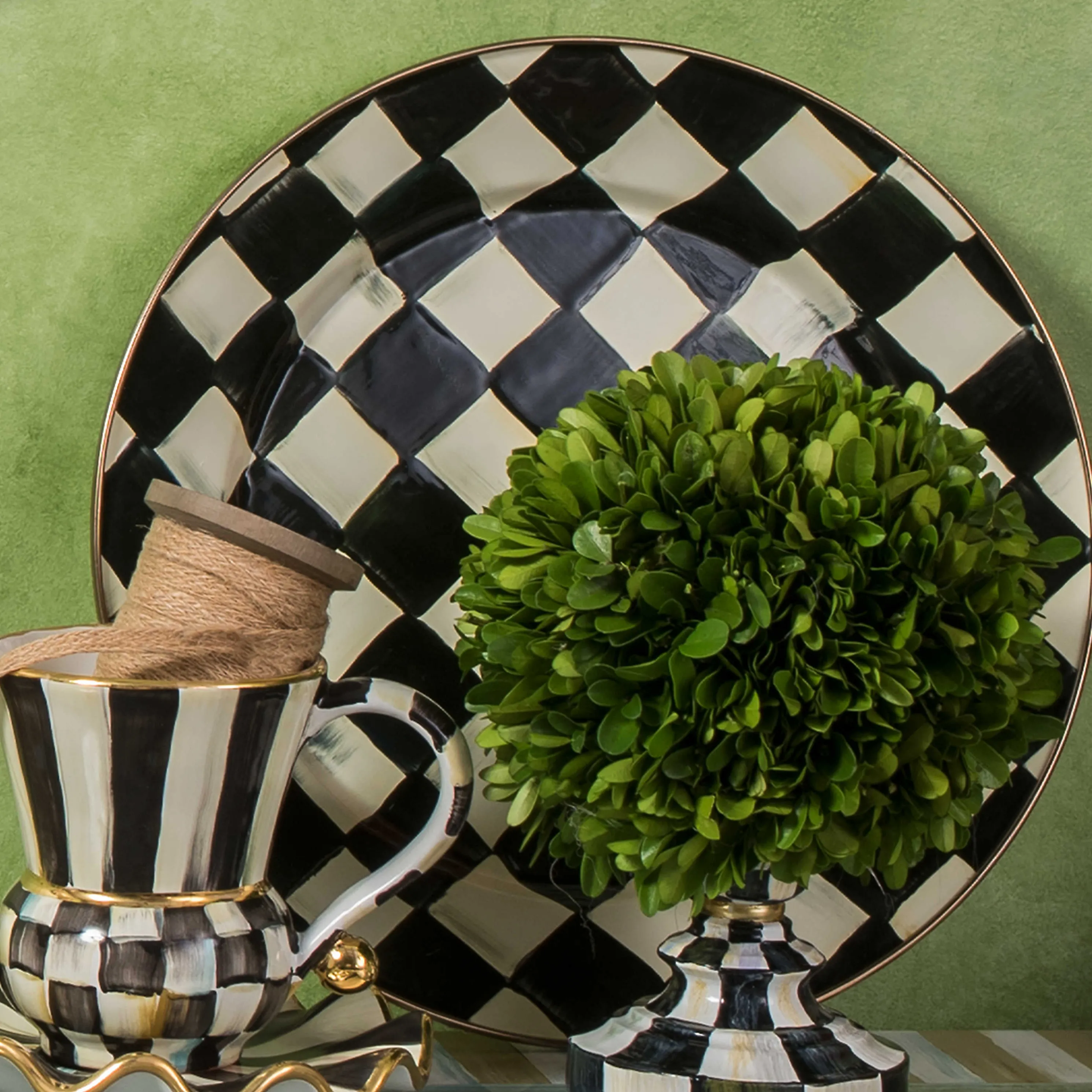 Courtly Check Enamel Charger/Plate