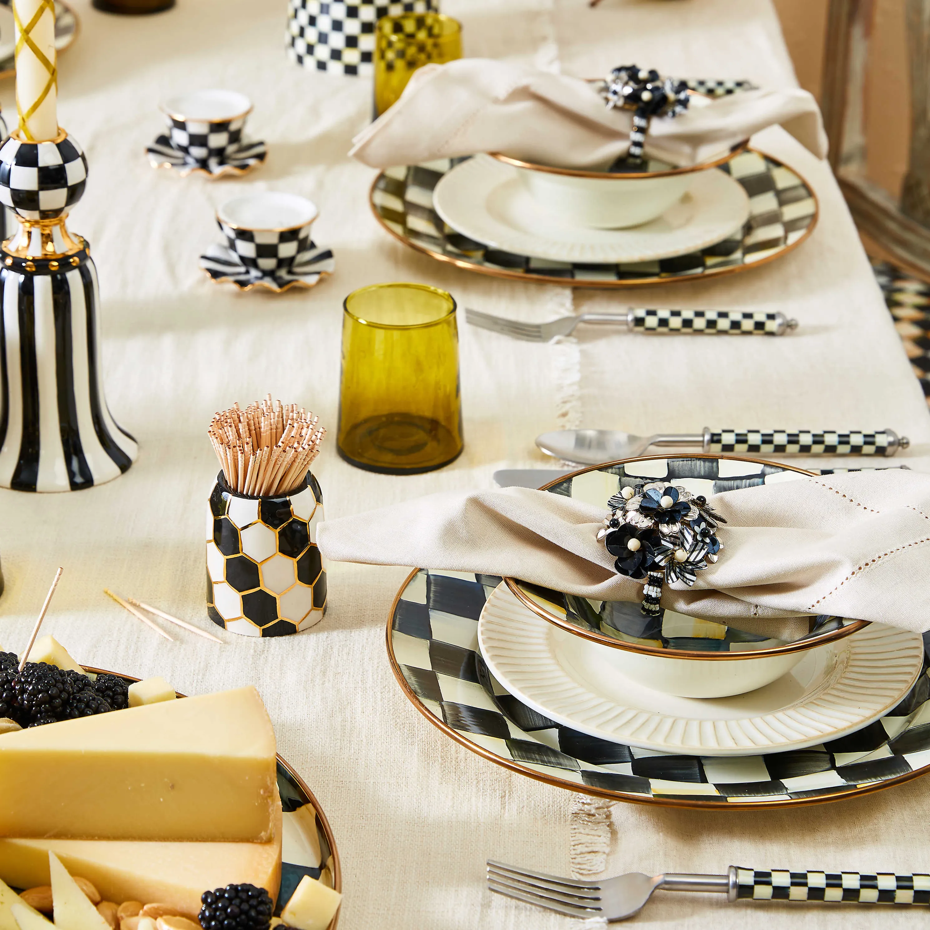 Courtly Check Enamel Charger/Plate