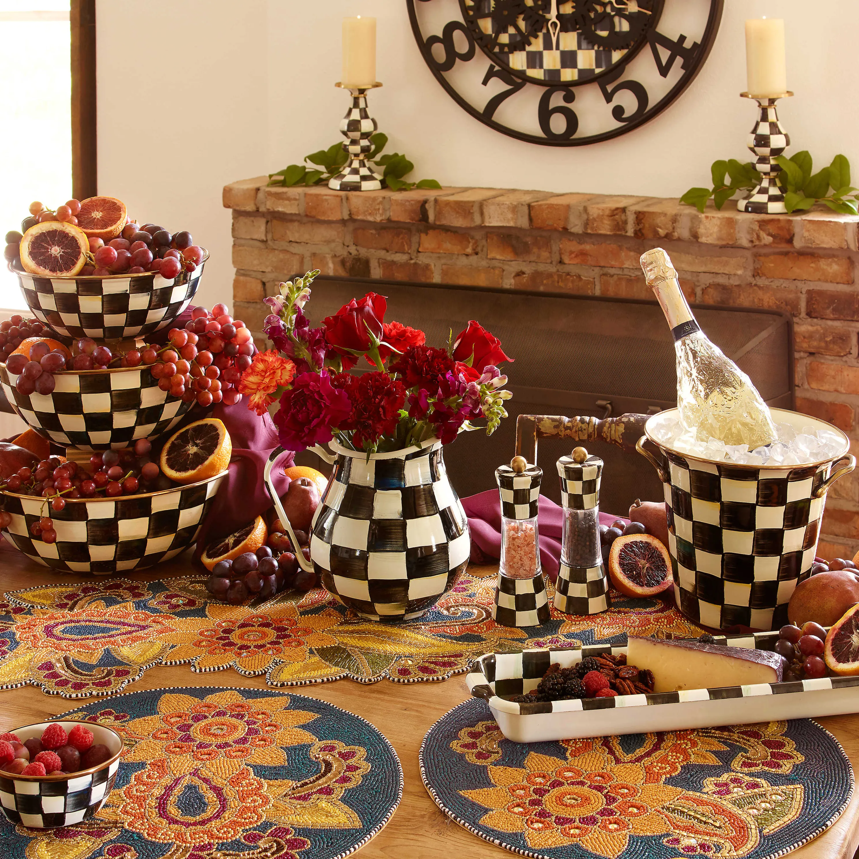 Courtly Check Enamel Pinch Bowl