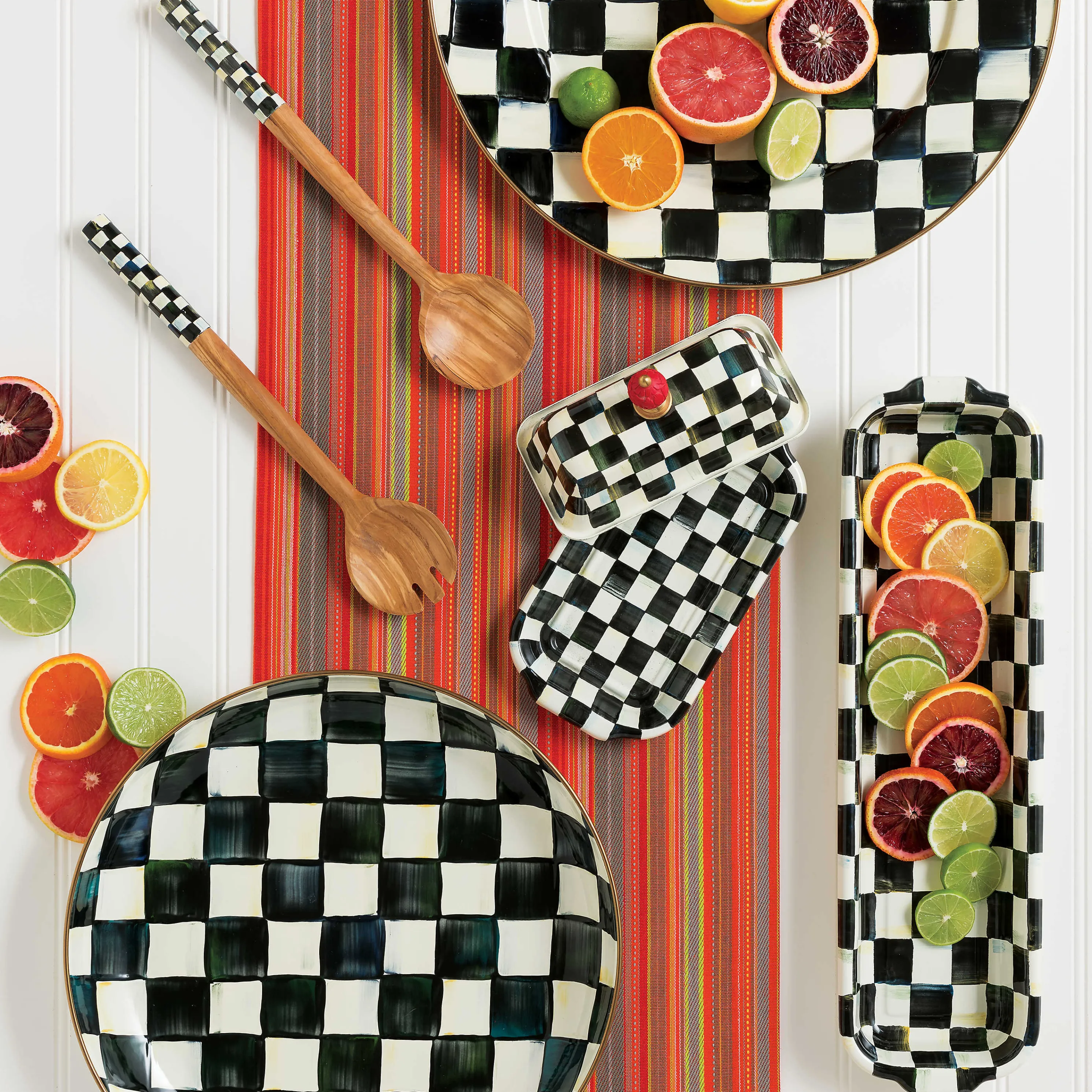 Courtly Check Enamel Baguette Dish