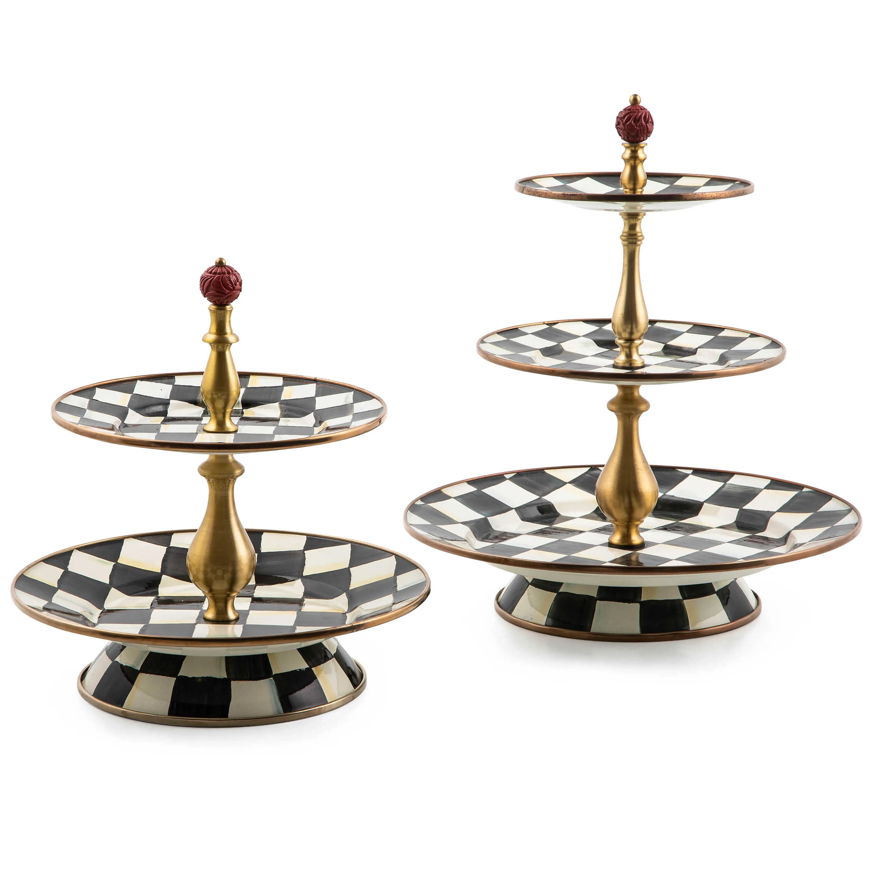Courtly Check Enamel Three Tier Sweet Stand