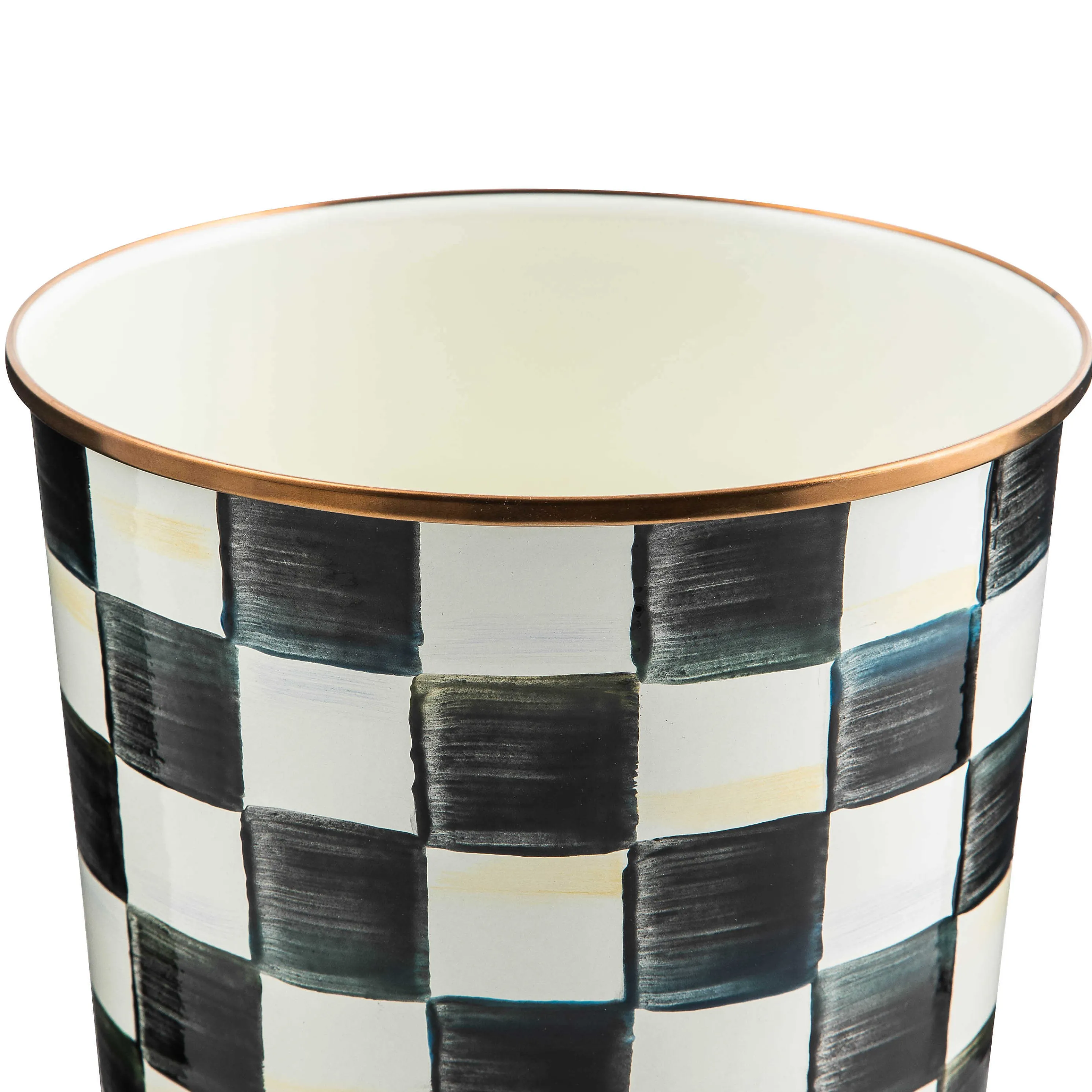 Courtly Check Enamel Waste Bin