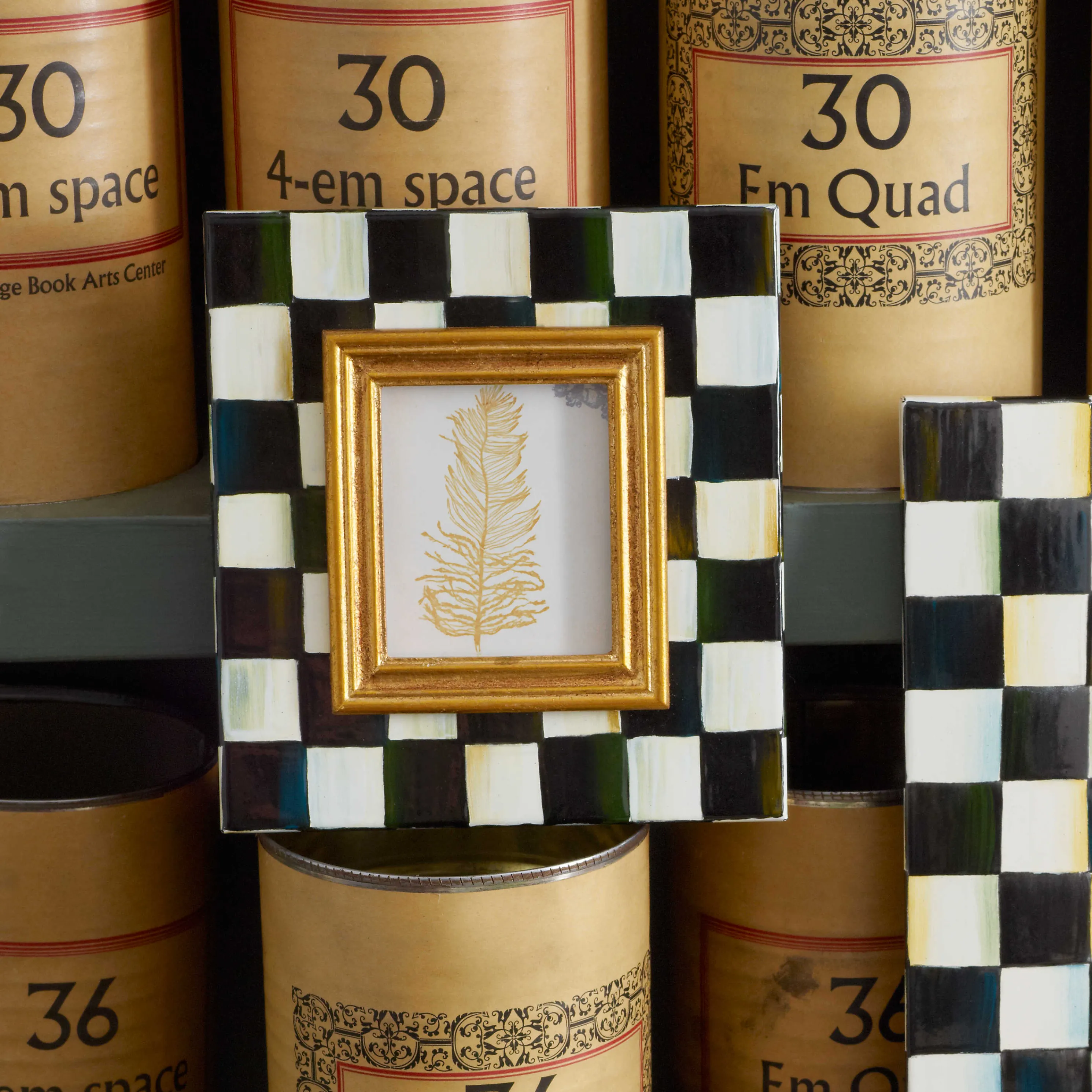 Courtly Check Enamel Frame - 2.5" X 3"