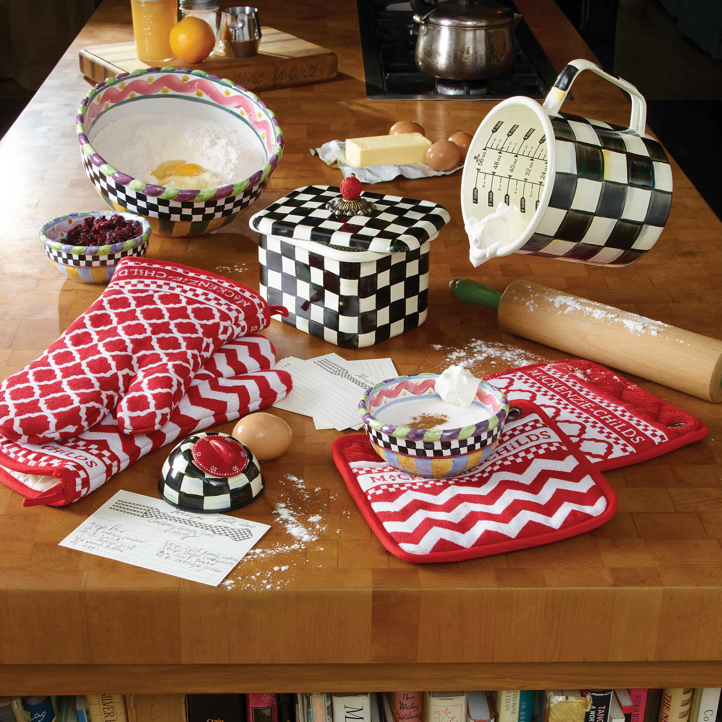 Courtly Check Enamel Recipe Box