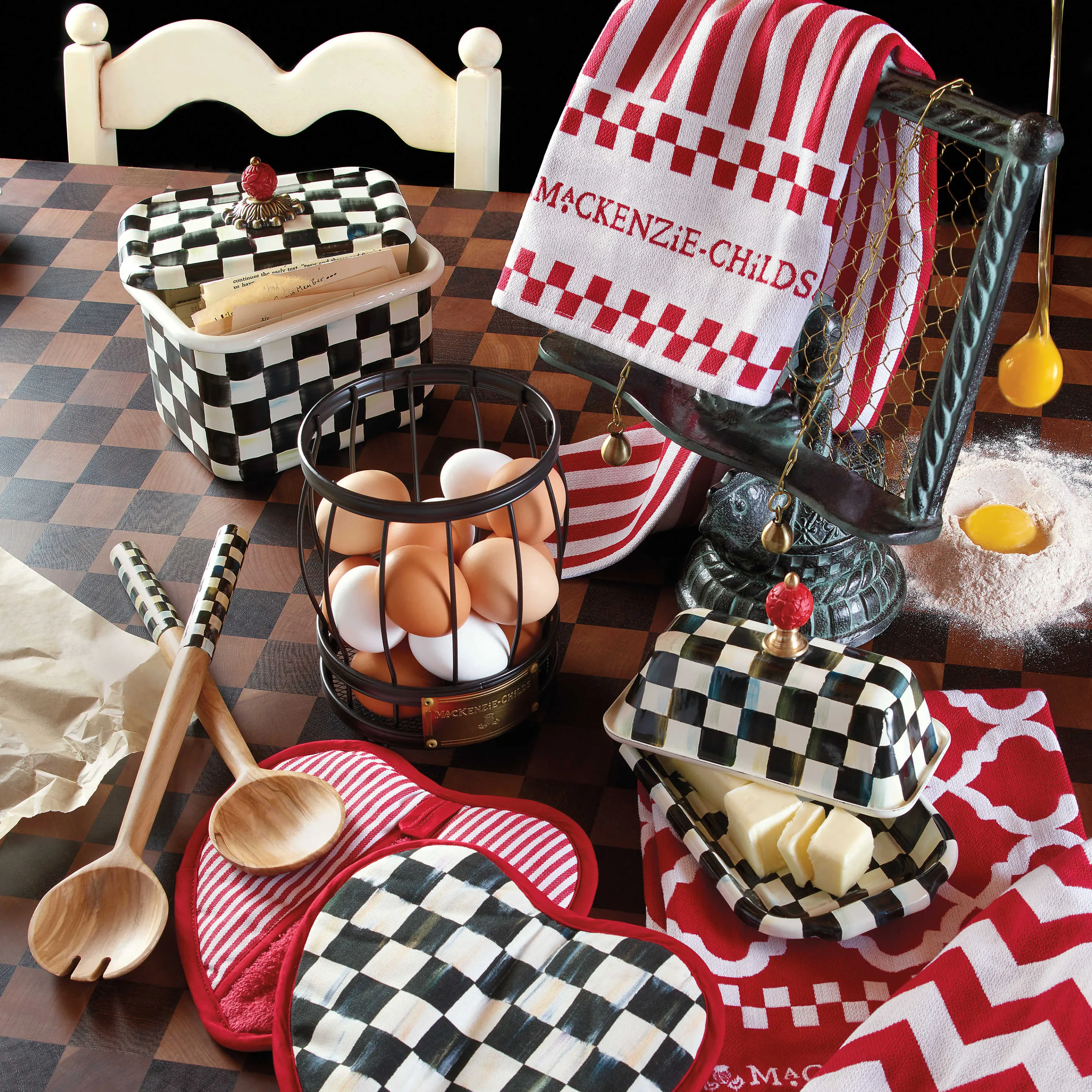 Courtly Check Enamel Recipe Box