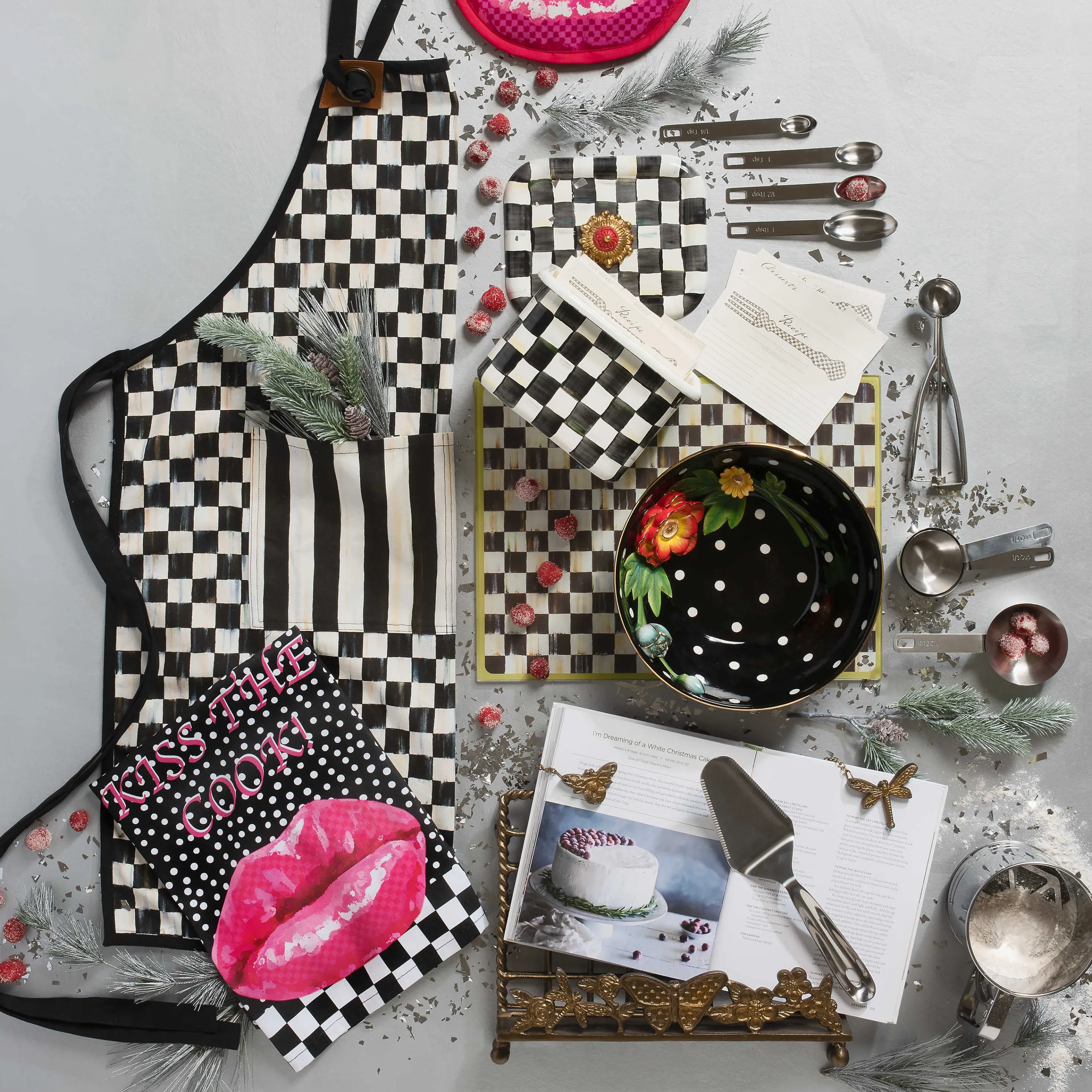 Courtly Check Enamel Recipe Box