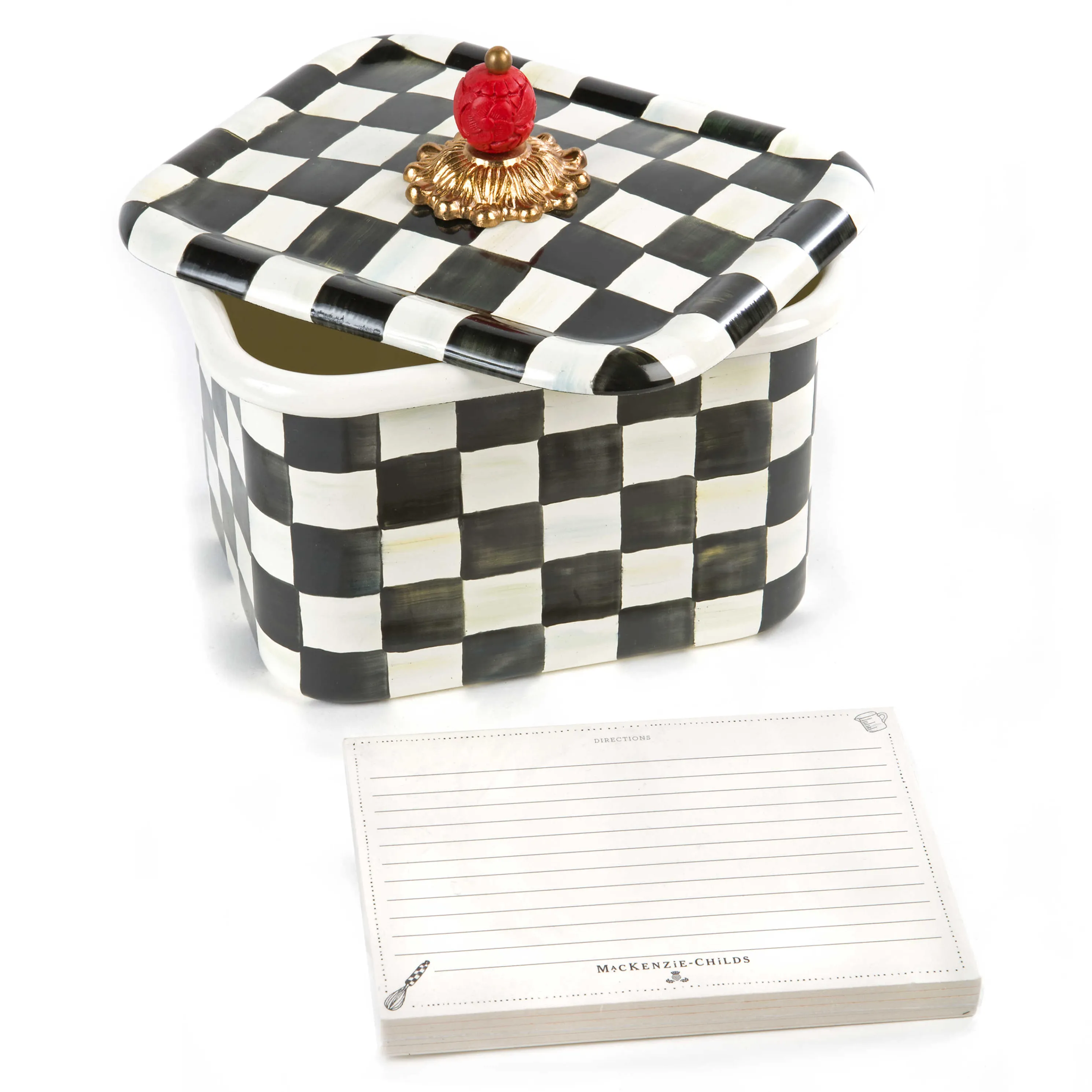 Courtly Check Enamel Recipe Box