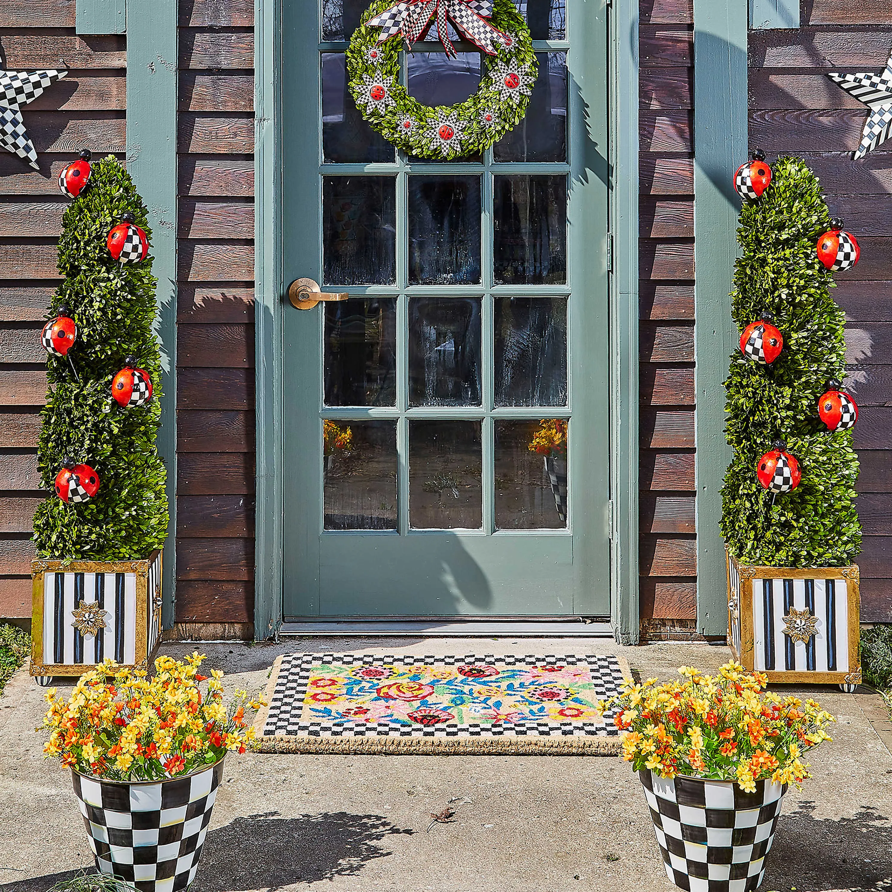 Courtly Check Enamel Garden Pot - Extra Large