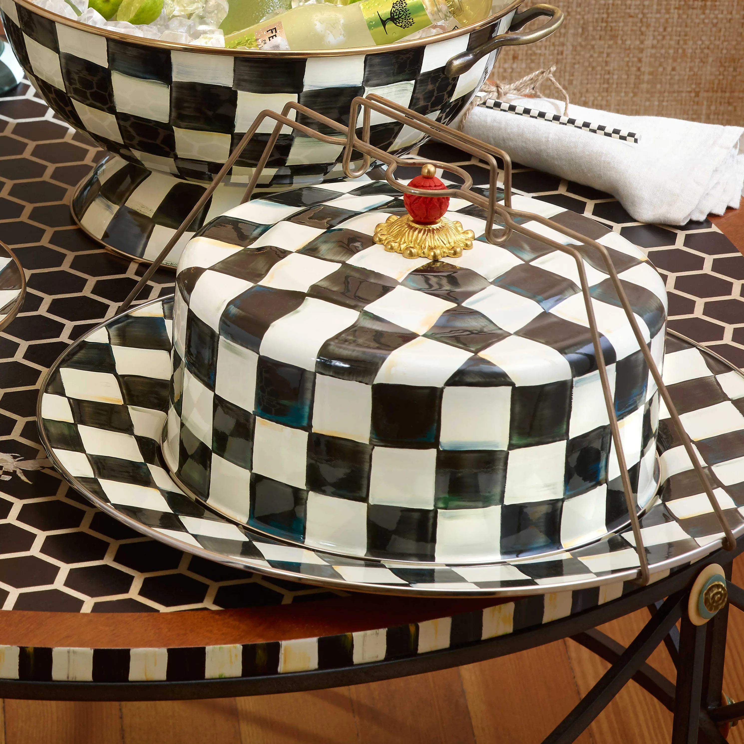 Courtly Check Enamel Cake Carrier