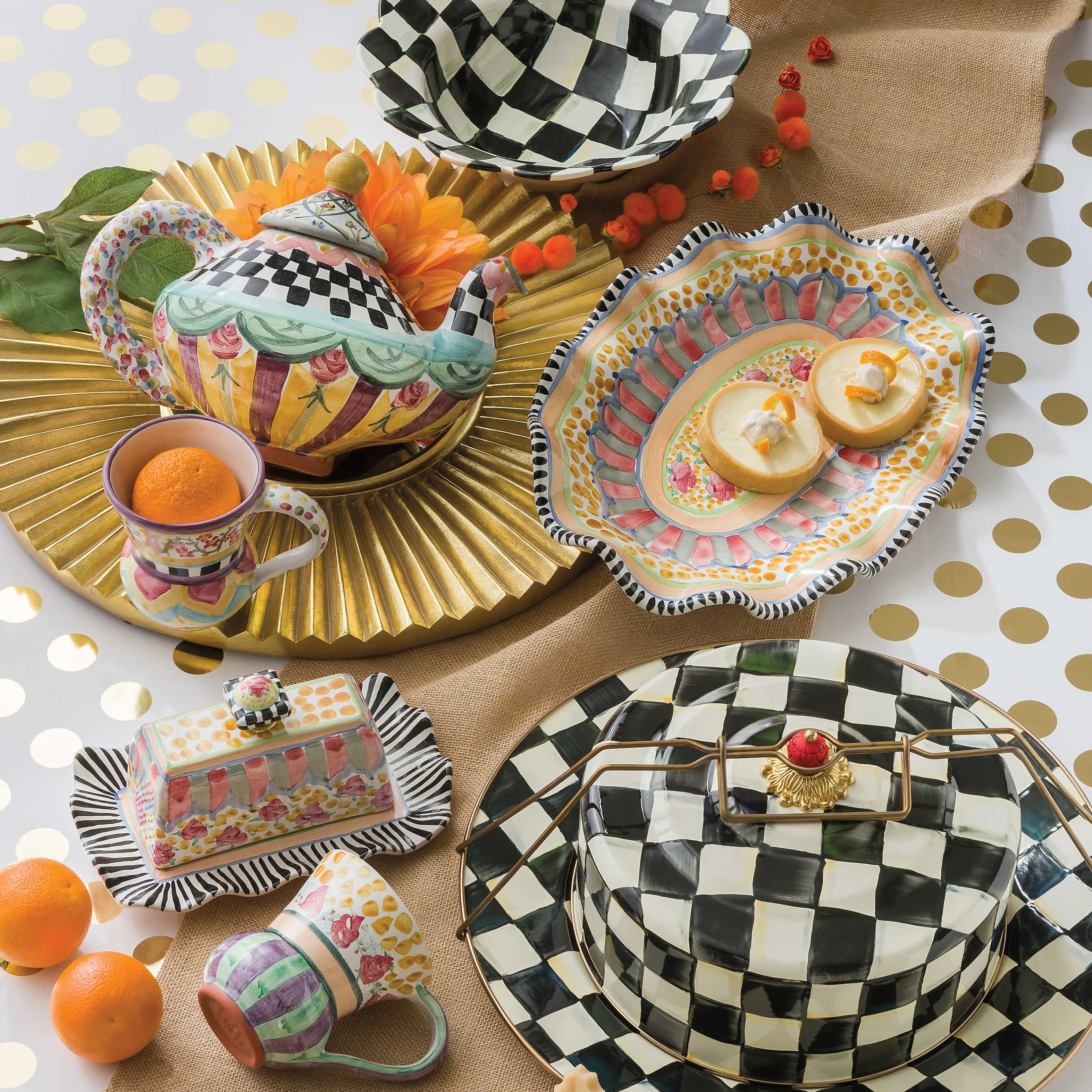 Courtly Check Enamel Cake Carrier